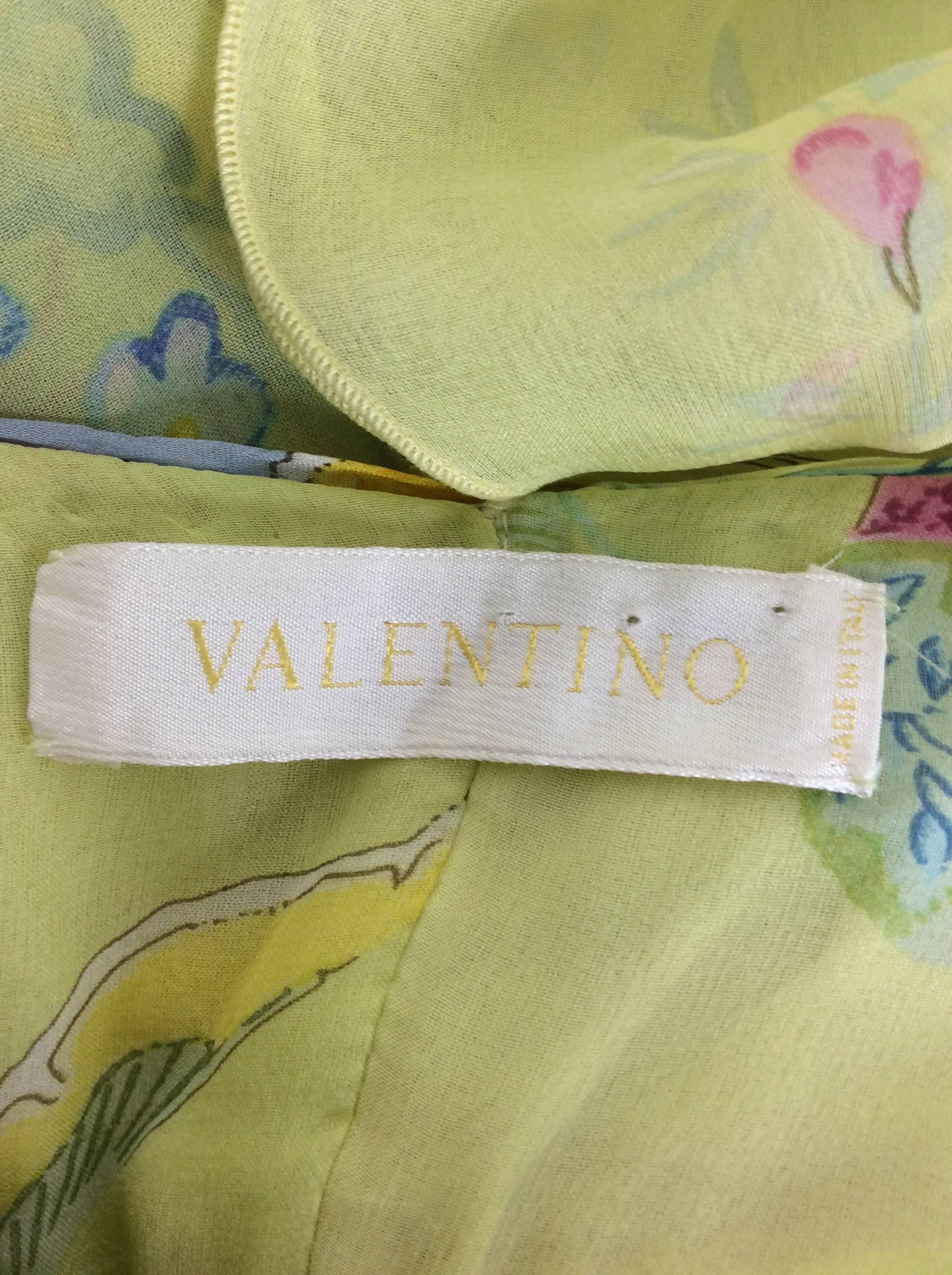 Valentino Silk Floral Print Halter Top Long Dress For Sale 1