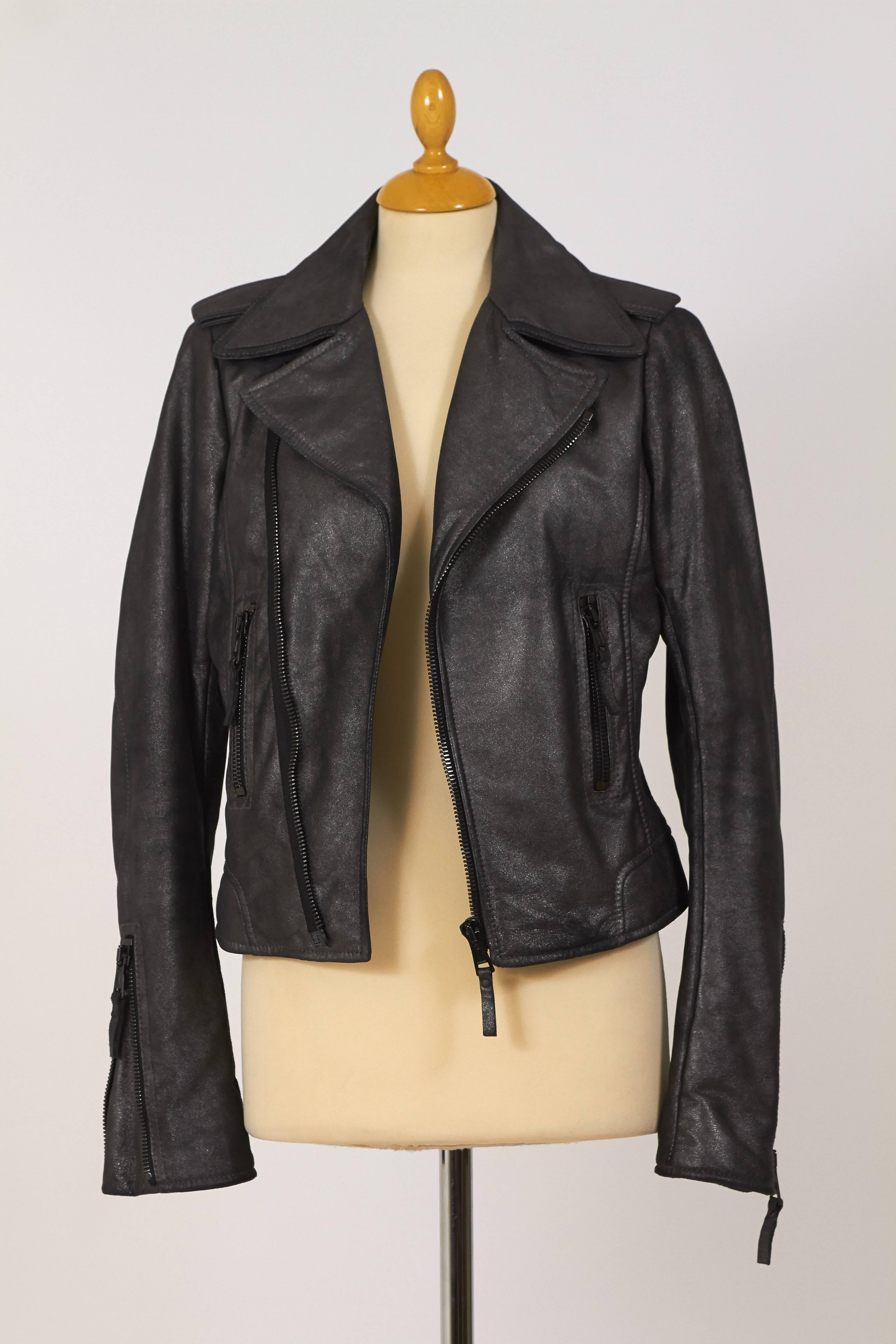 Black BALENCIAGA Leather Motorcycle Jacket