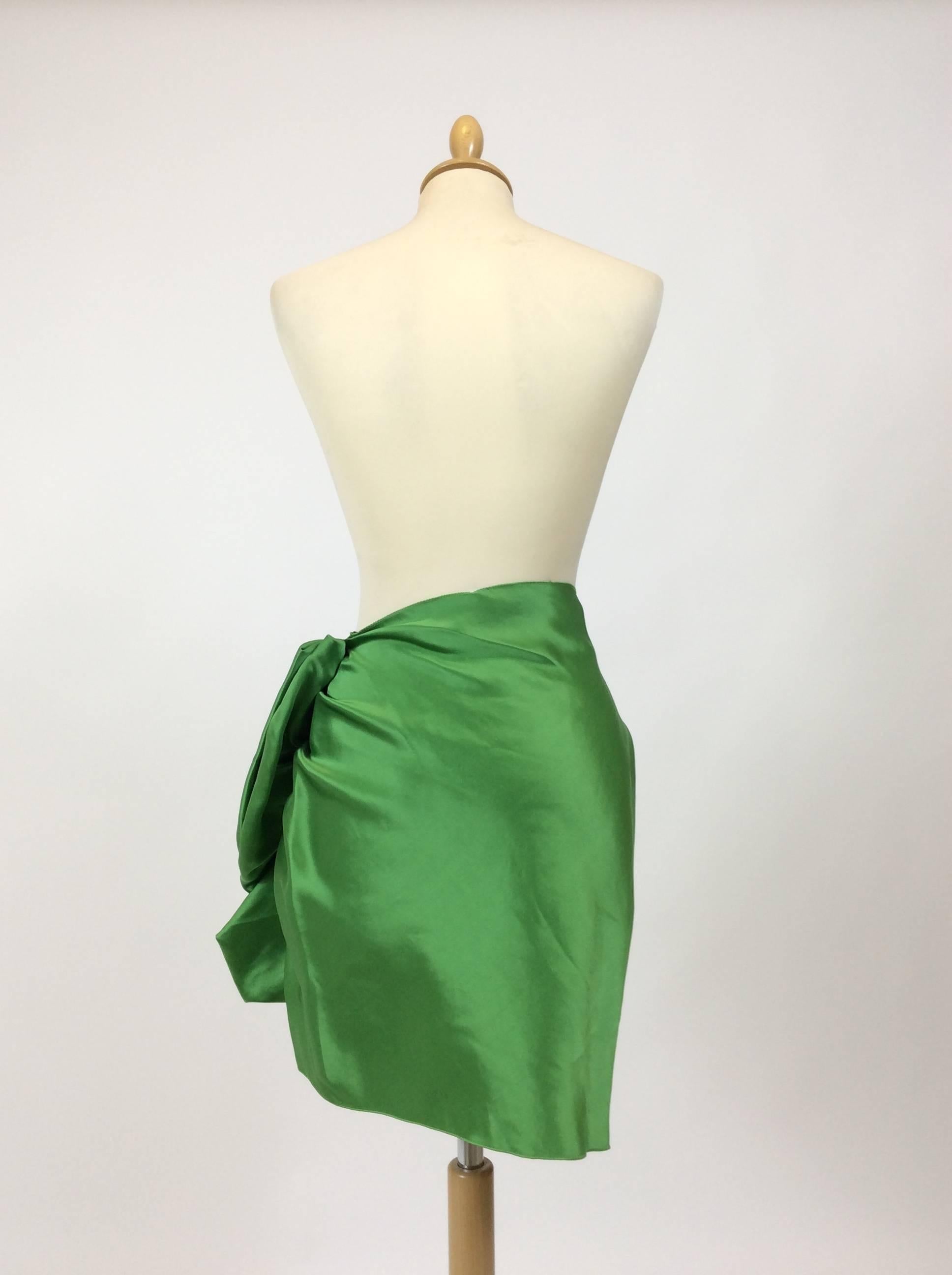 Lanvin Silk Satin Flounce Skirt In Excellent Condition For Sale In Milan, Italy