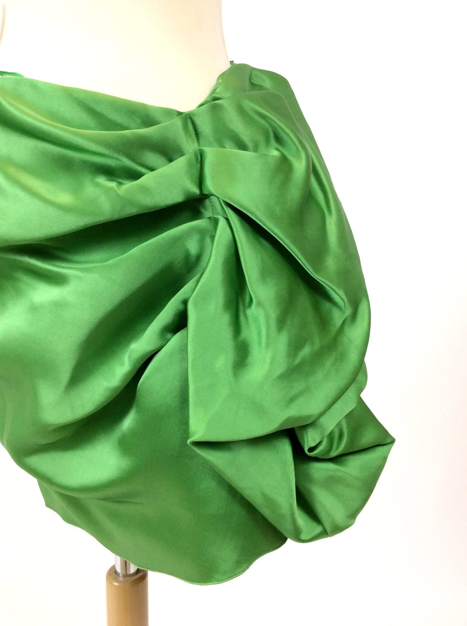 Women's Lanvin Silk Satin Flounce Skirt For Sale