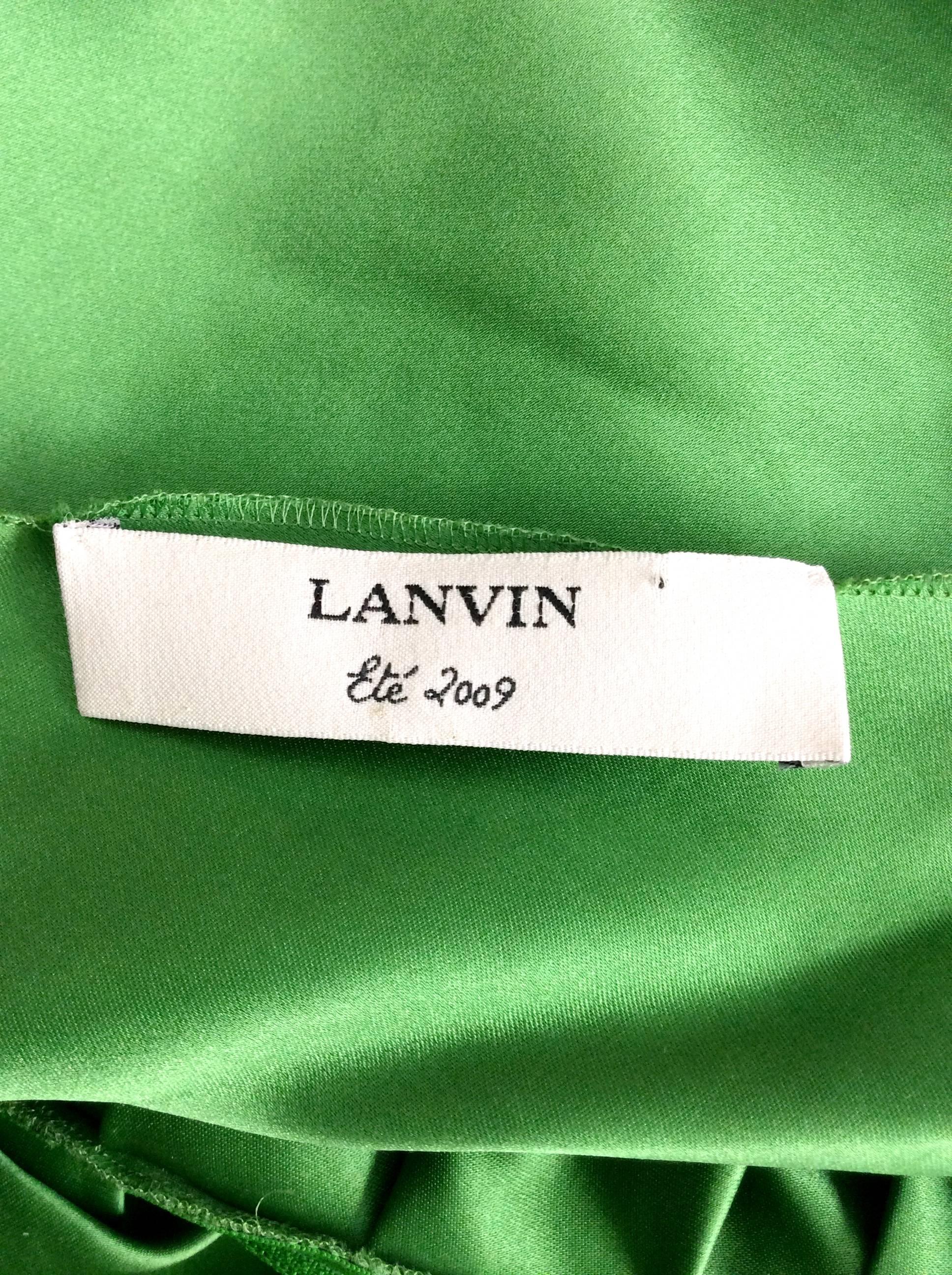 Lanvin Silk Satin Flounce Skirt For Sale 1