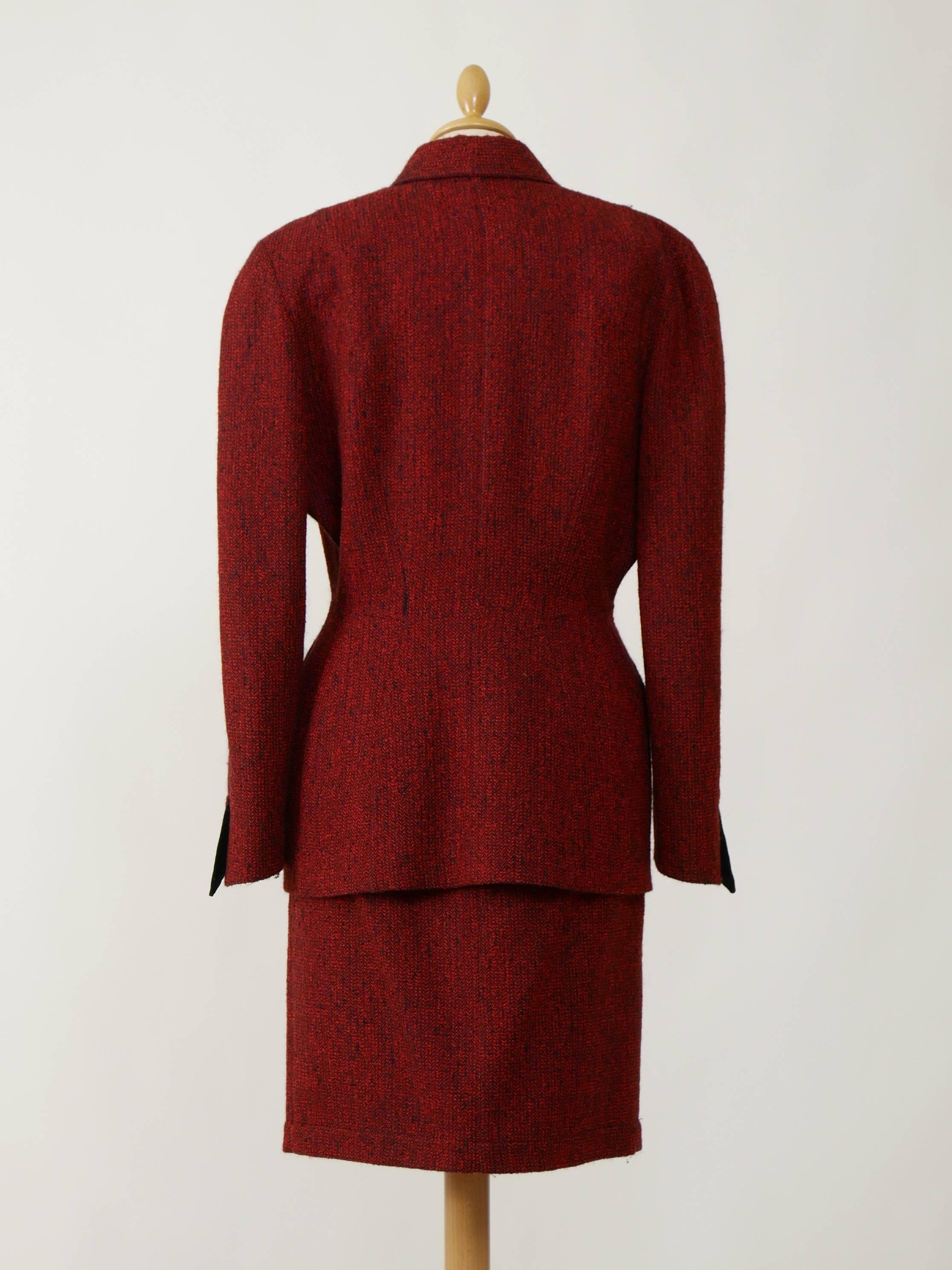 1990s Thierry Mugler Twill Wool Suit Dress In Good Condition In Milan, Italy