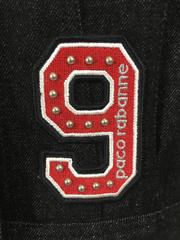 PACO RABANNE Denim Black Vest Jacket w/Silver Mesh Insert