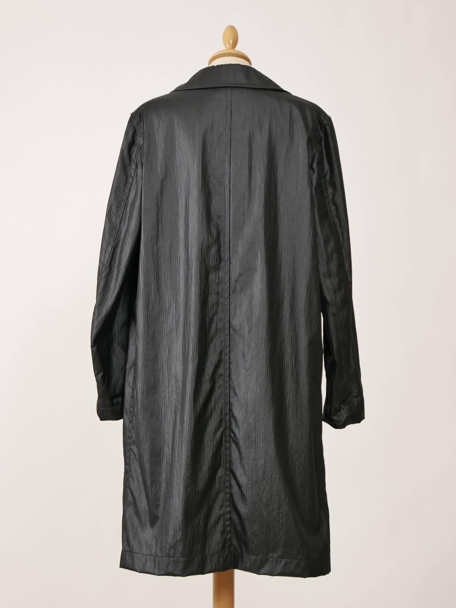 COMME des GARCONS Black Satin Deconstruction Overcoat In Excellent Condition In Milan, Italy