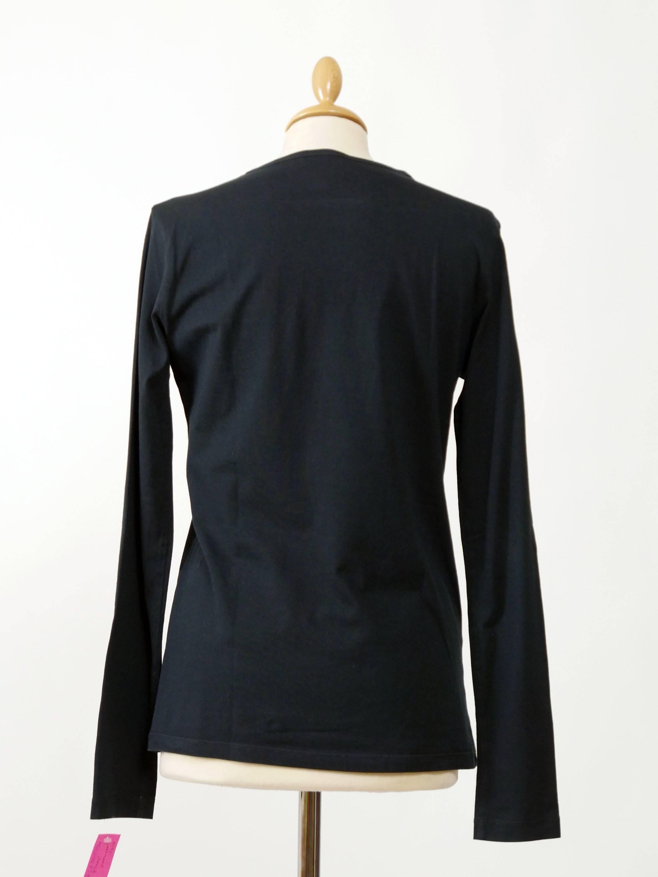 MOSCHINO Cheap and Chic Black Printed Long Sleeve T-Shirt 1