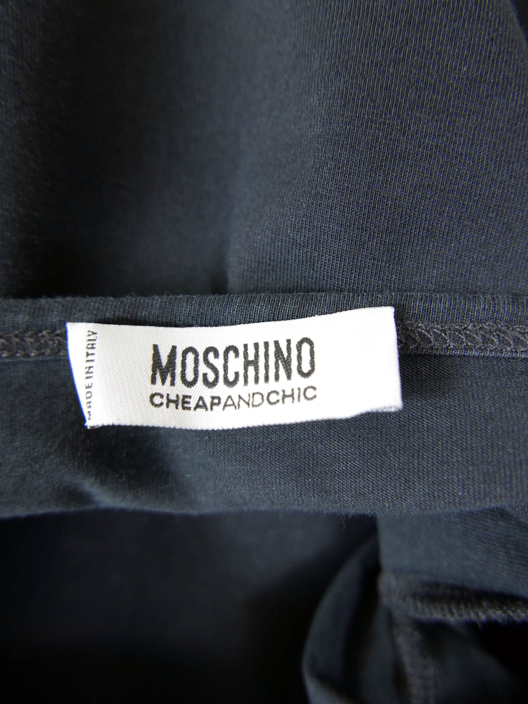 MOSCHINO Cheap and Chic Black Printed Long Sleeve T-Shirt 2