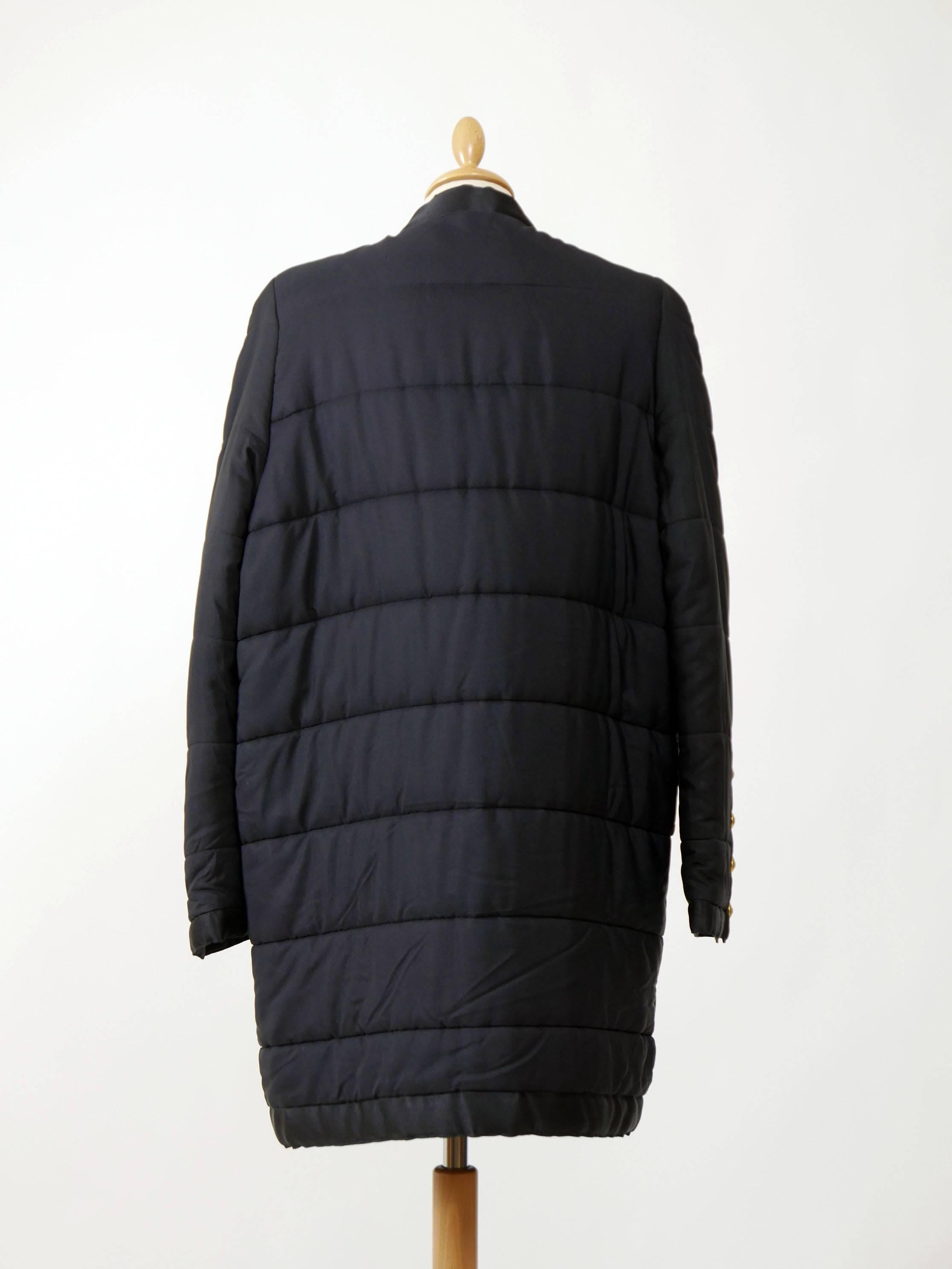1990s CHANEL Quilted Puffer Black Coat In Excellent Condition In Milan, Italy