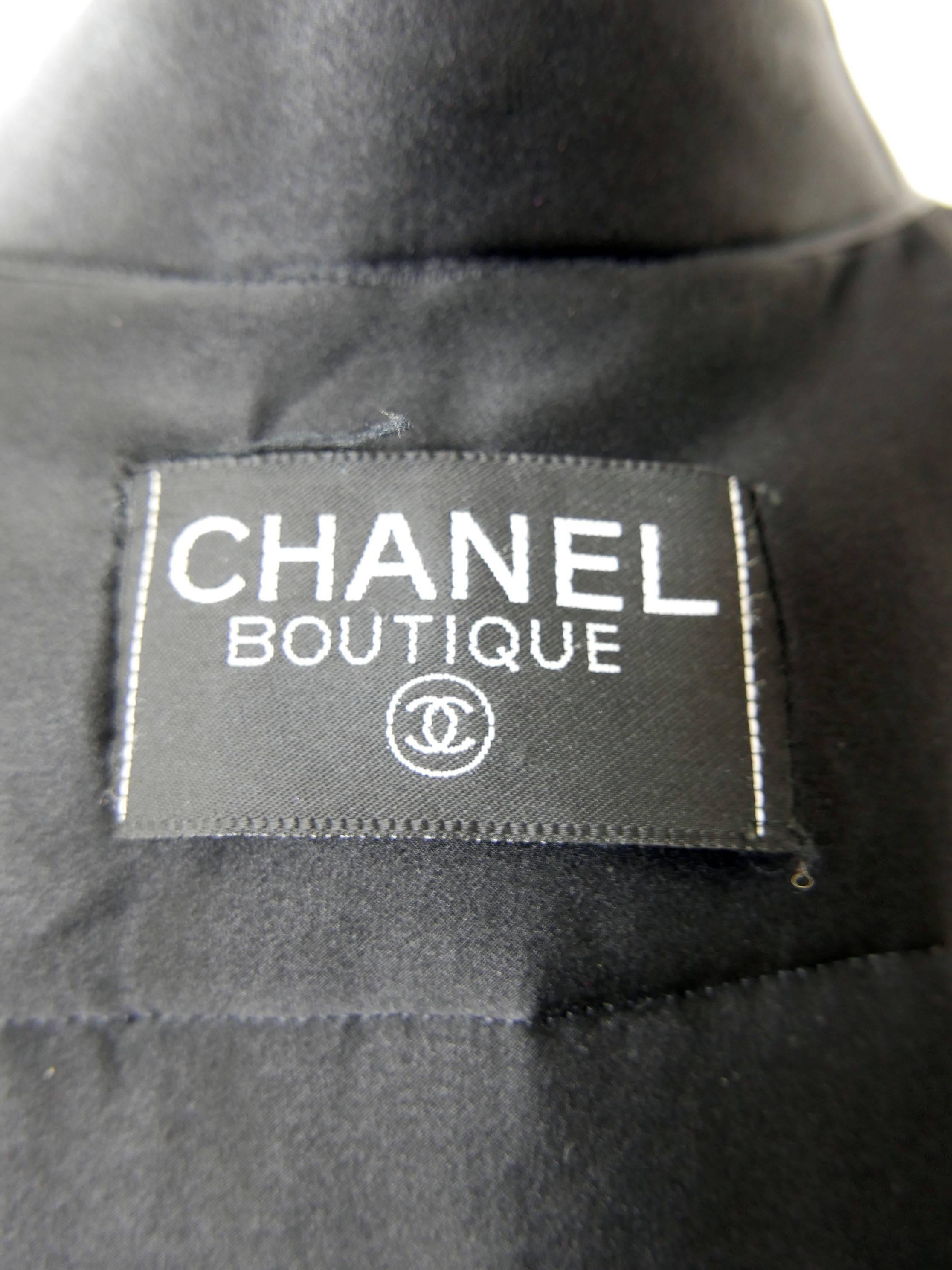 1990s CHANEL Quilted Puffer Black Coat 2