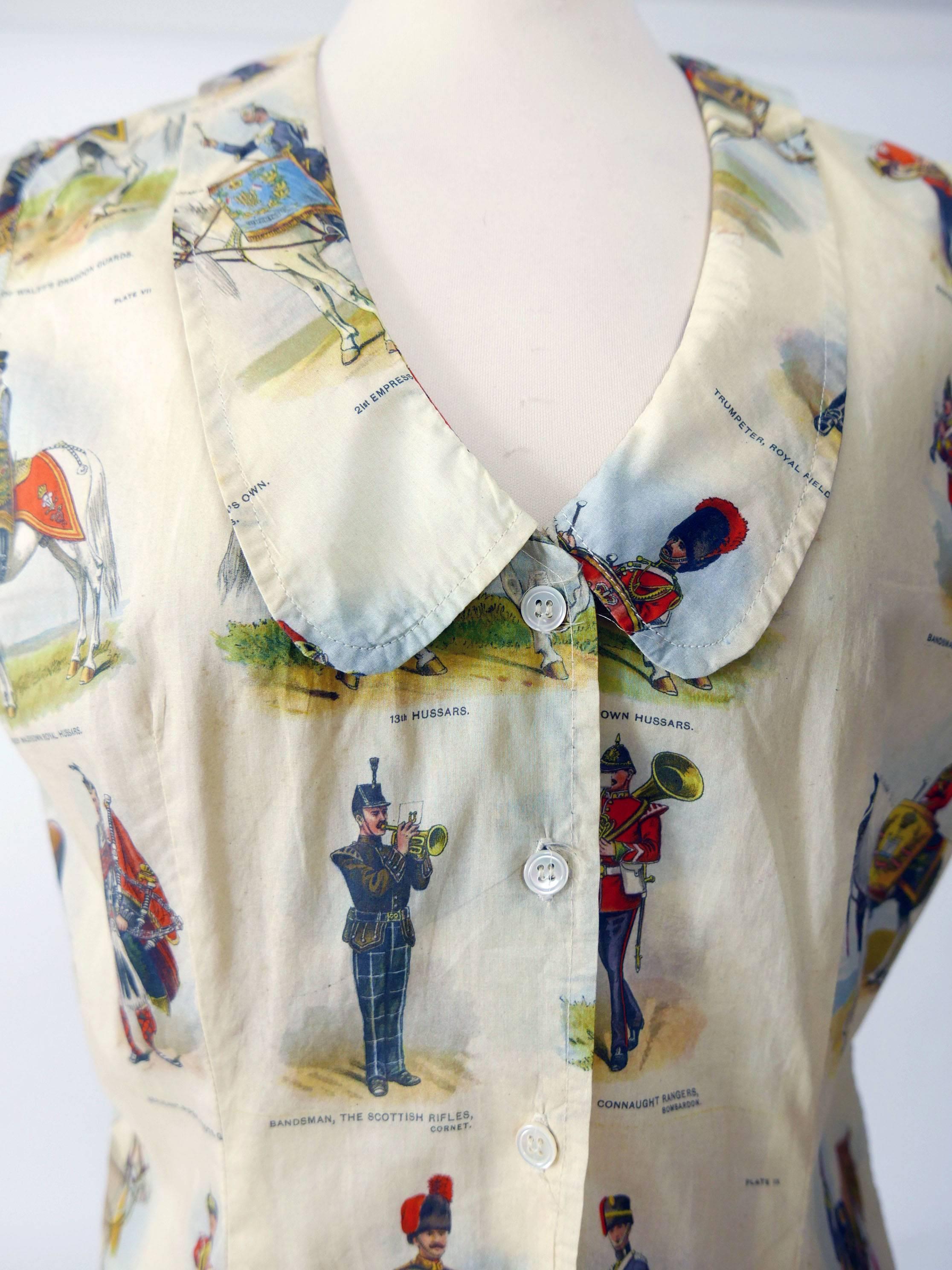 PAUL HARNDEN ‘Soldiers & Horses’ Shirt  In Excellent Condition In Milan, Italy