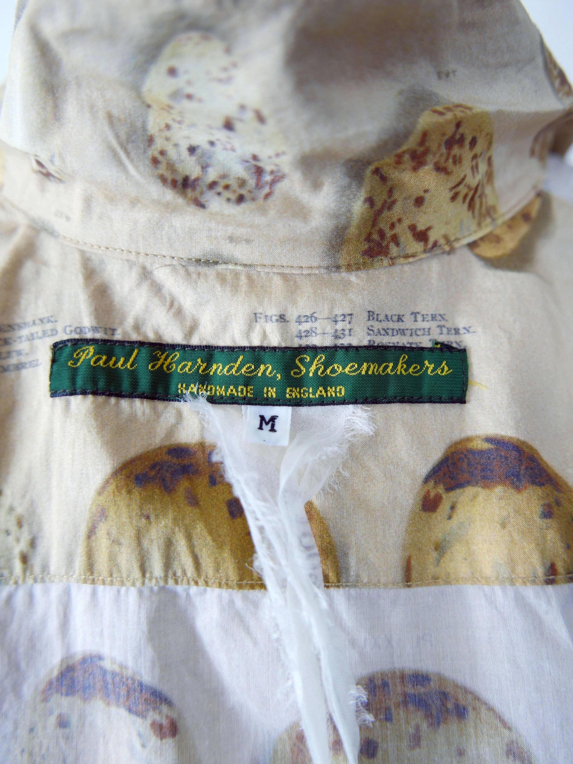 PAUL HARNDEN SHOEMAKERS 'Bird Egg' Shirt In Excellent Condition In Milan, Italy