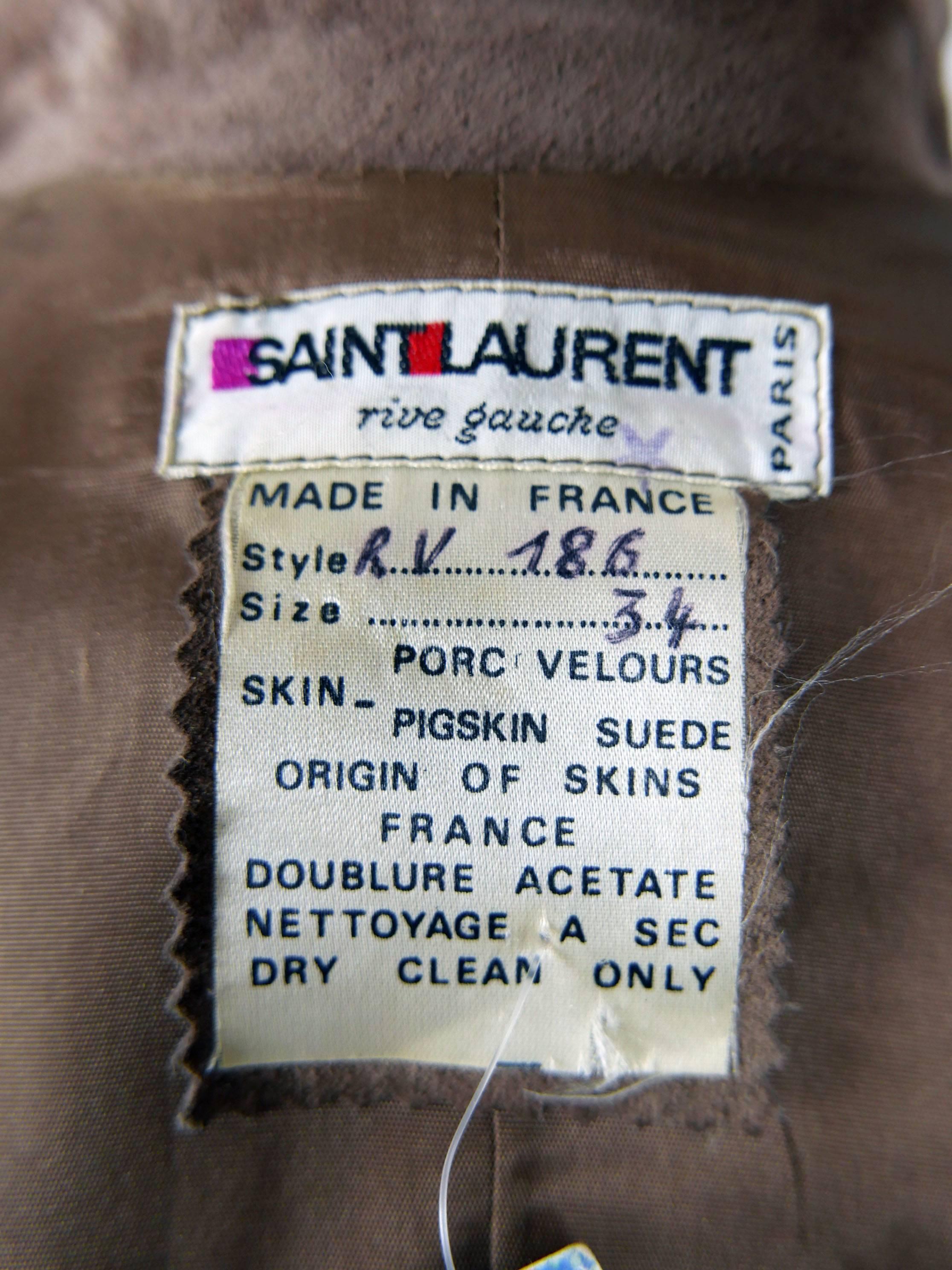 1980s SAINT LAURENT Rive Gauche Suede Egg Line Jacket 2
