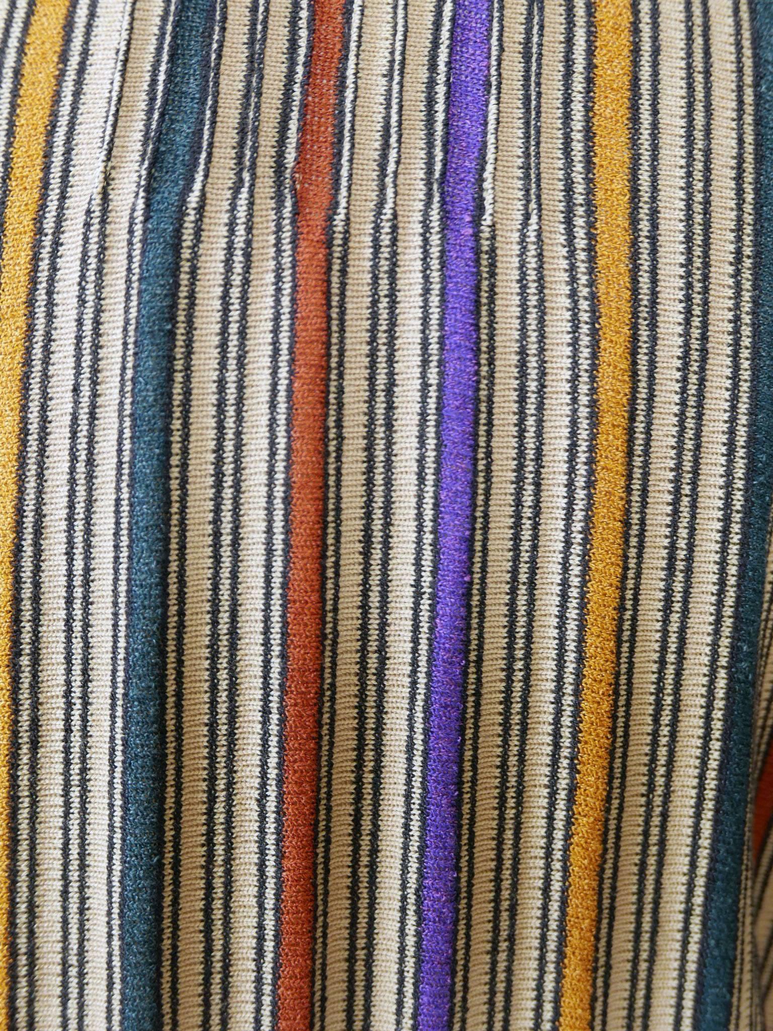 Women's 1970s MISSONI Knit Sweater Striped Cardigan
