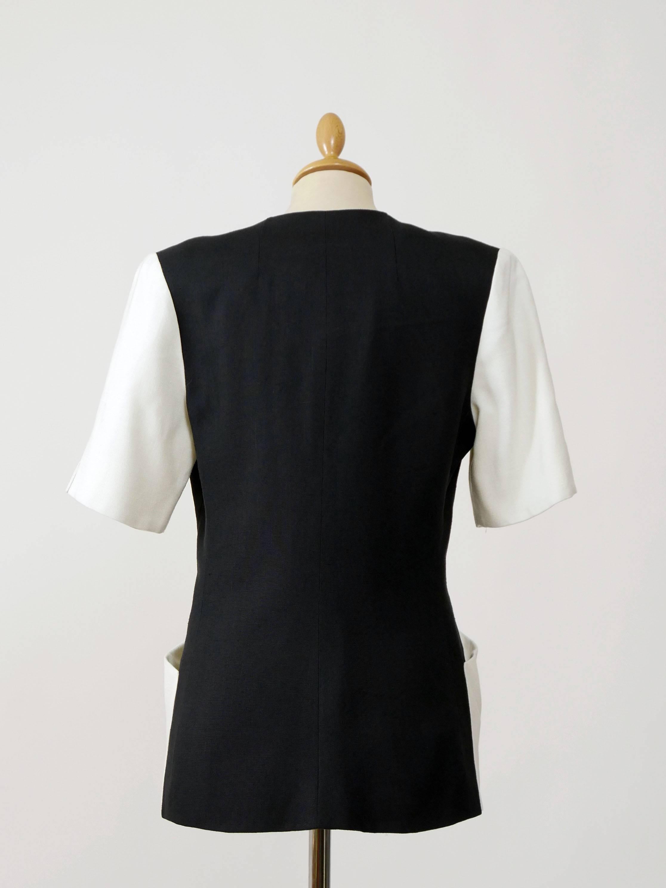 1980s Nina Ricci Black and White Jacket In Excellent Condition In Milan, Italy