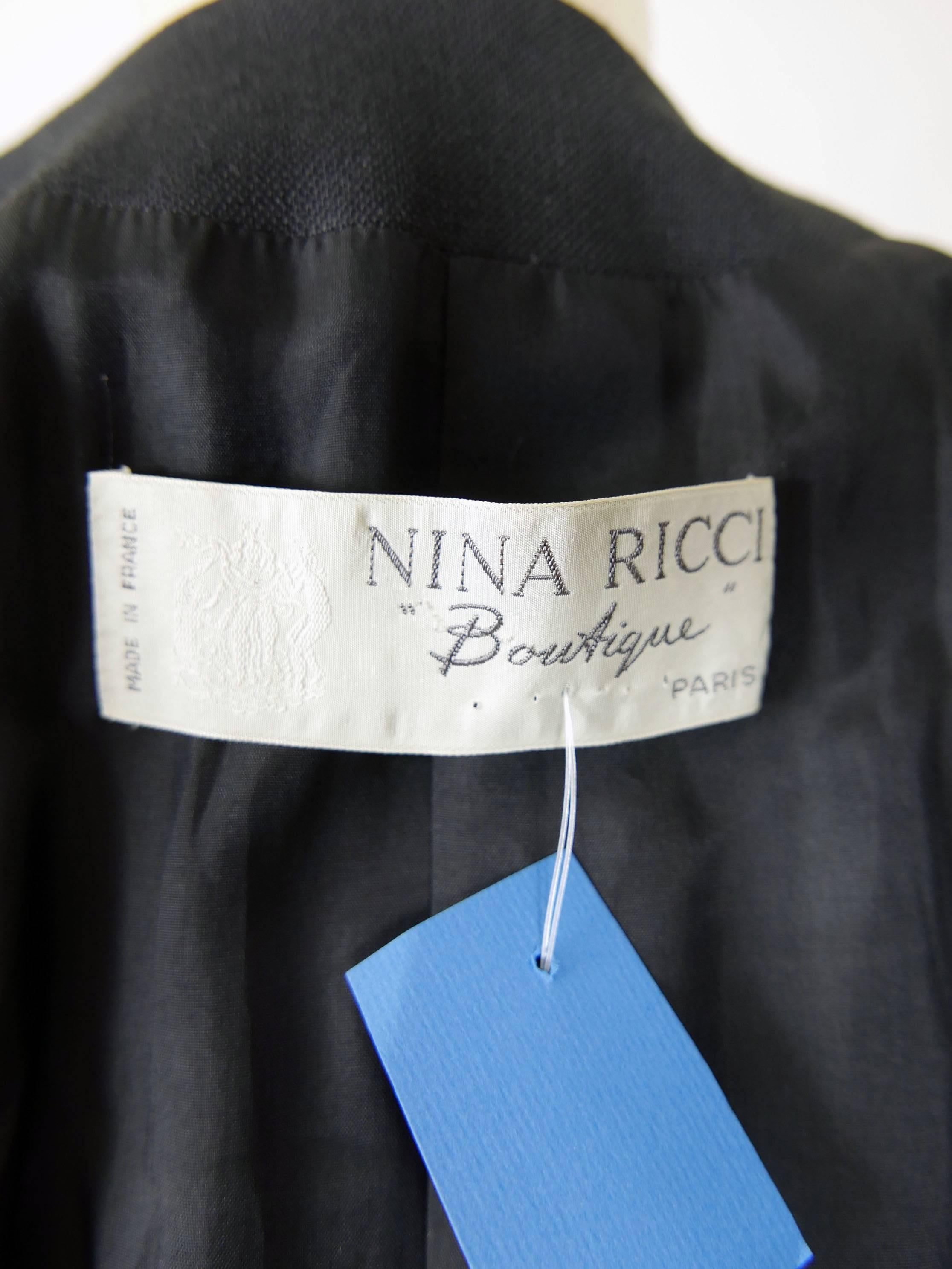 1980s Nina Ricci Black and White Jacket 2