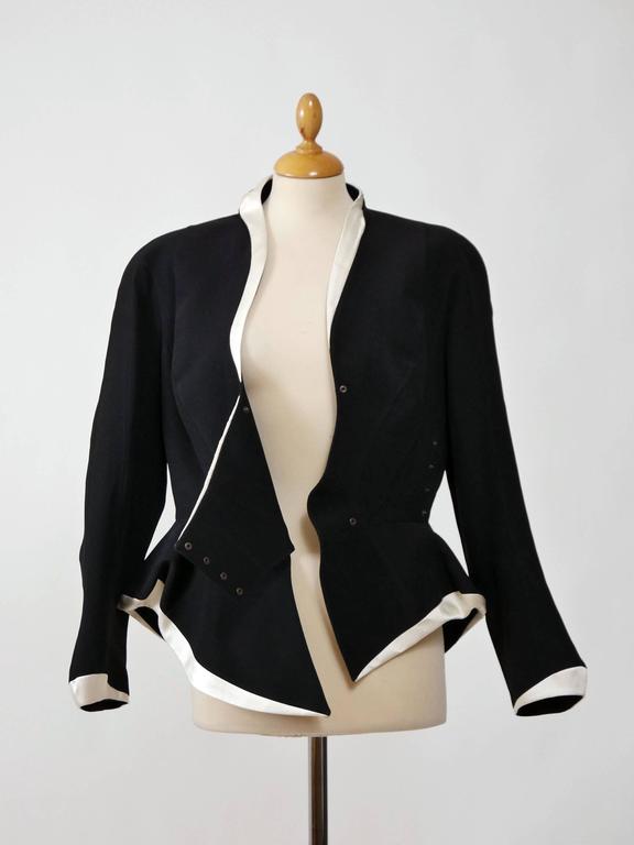 1980s THIERRY MUGLER Black and White Space Age Jacket at 1stDibs