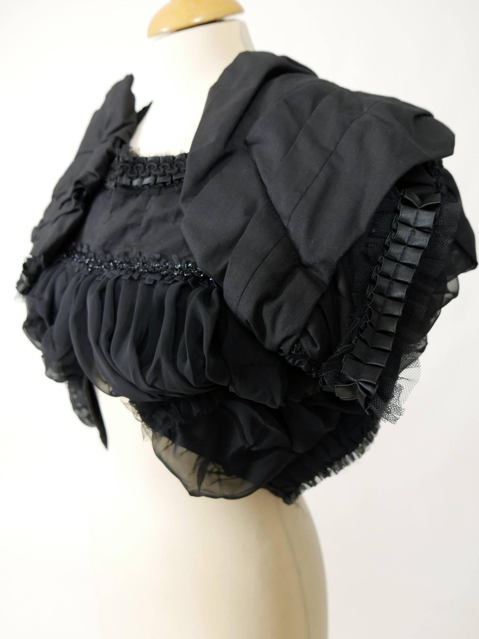 Women's COMME des GARCONS Black Ruffle Bolero Jacket