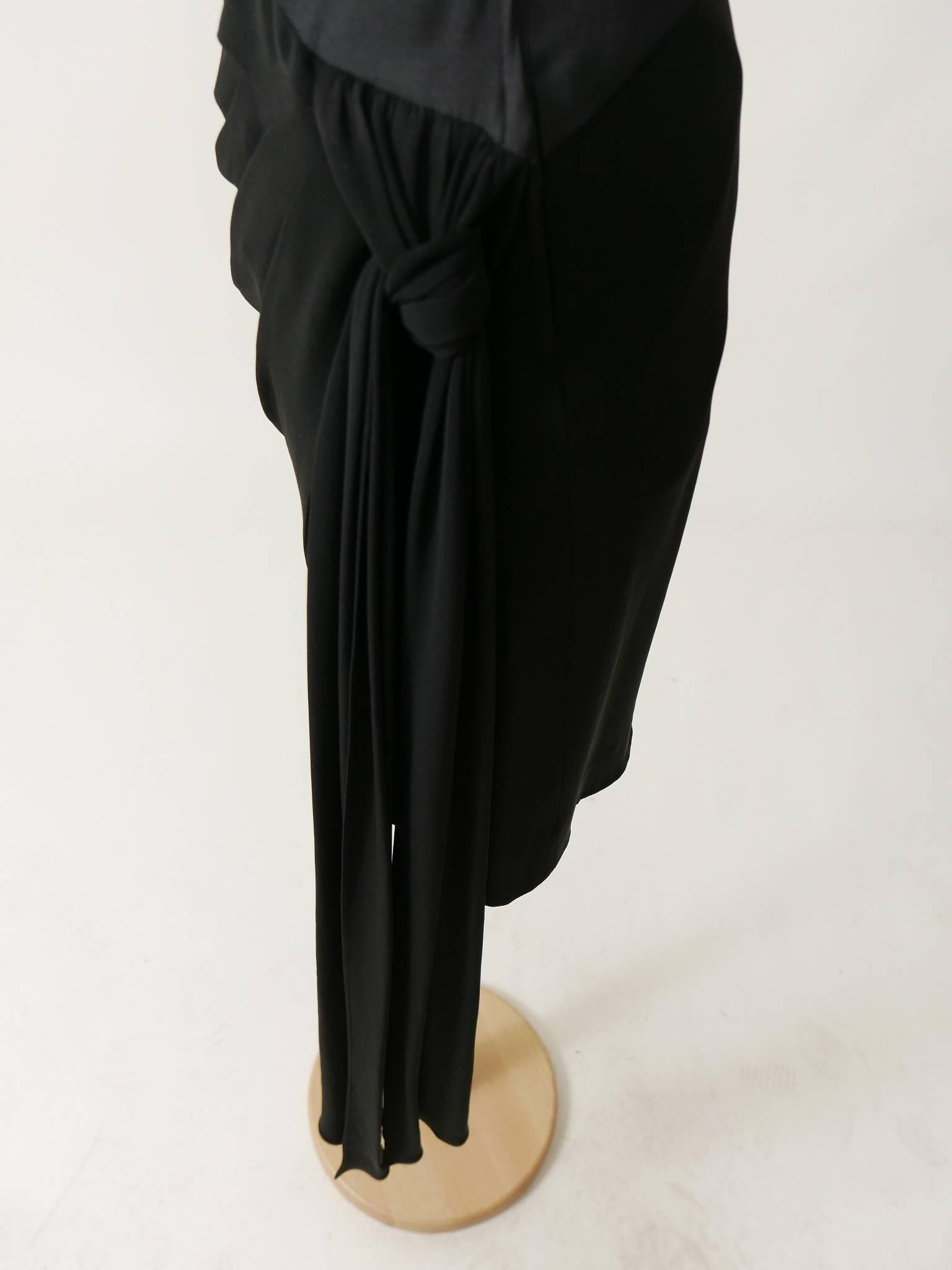 1980s SAINT LAURENT Rive Gauche Black Strapless Cocktail Dress For Sale 3