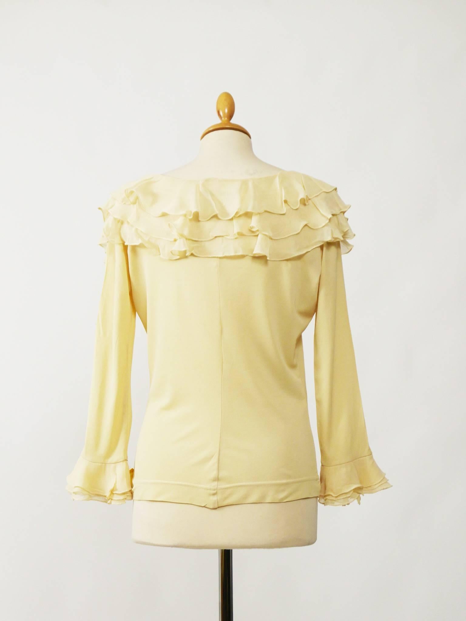 Beige 1990s CHEAP and CHIC by MOSCHINO Olive Oyl Collection Blouse Shirt For Sale