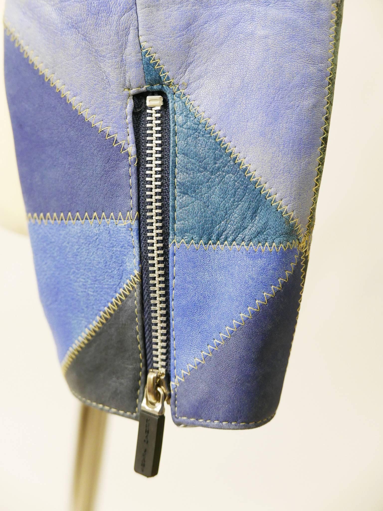 KENZO JEANS Patchwork Leather Jacket 2