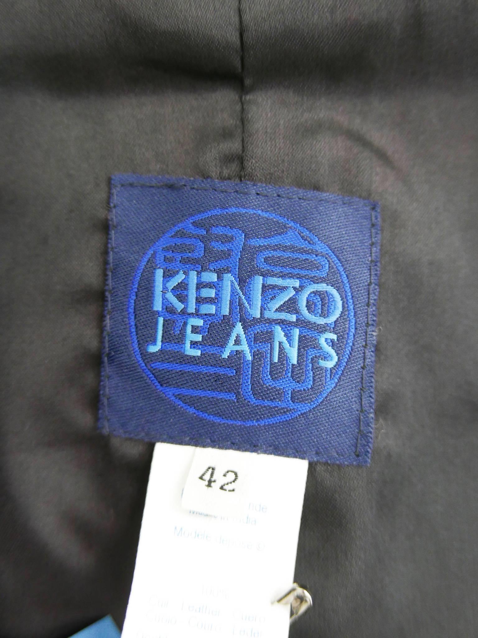 KENZO JEANS Patchwork Leather Jacket 4
