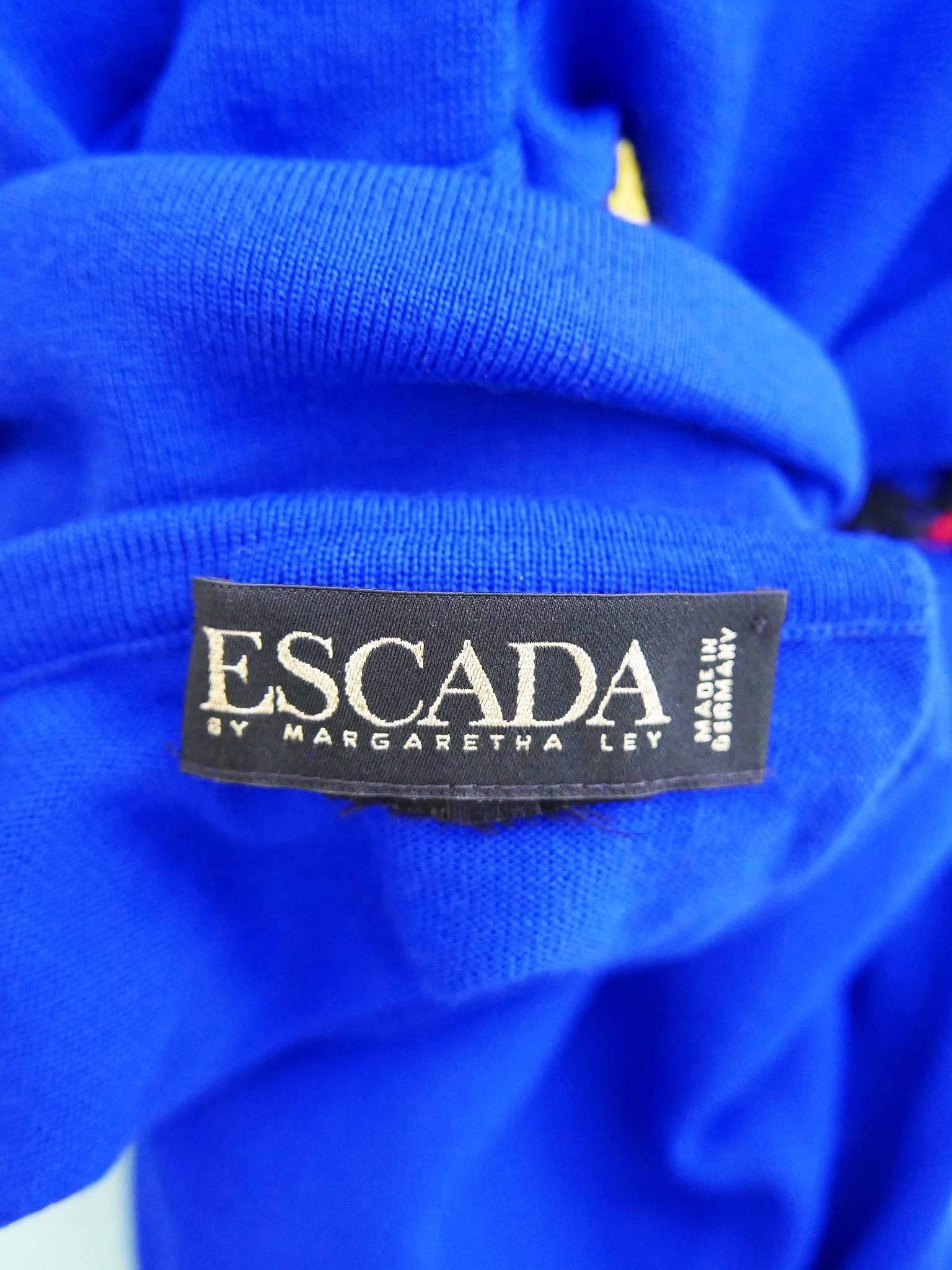 1990s ESCADA Novelty Print Maxi Sweater 2