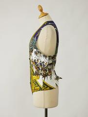 HERMÈS "Marine et Cavalerie" Silk Waistcoat Vest