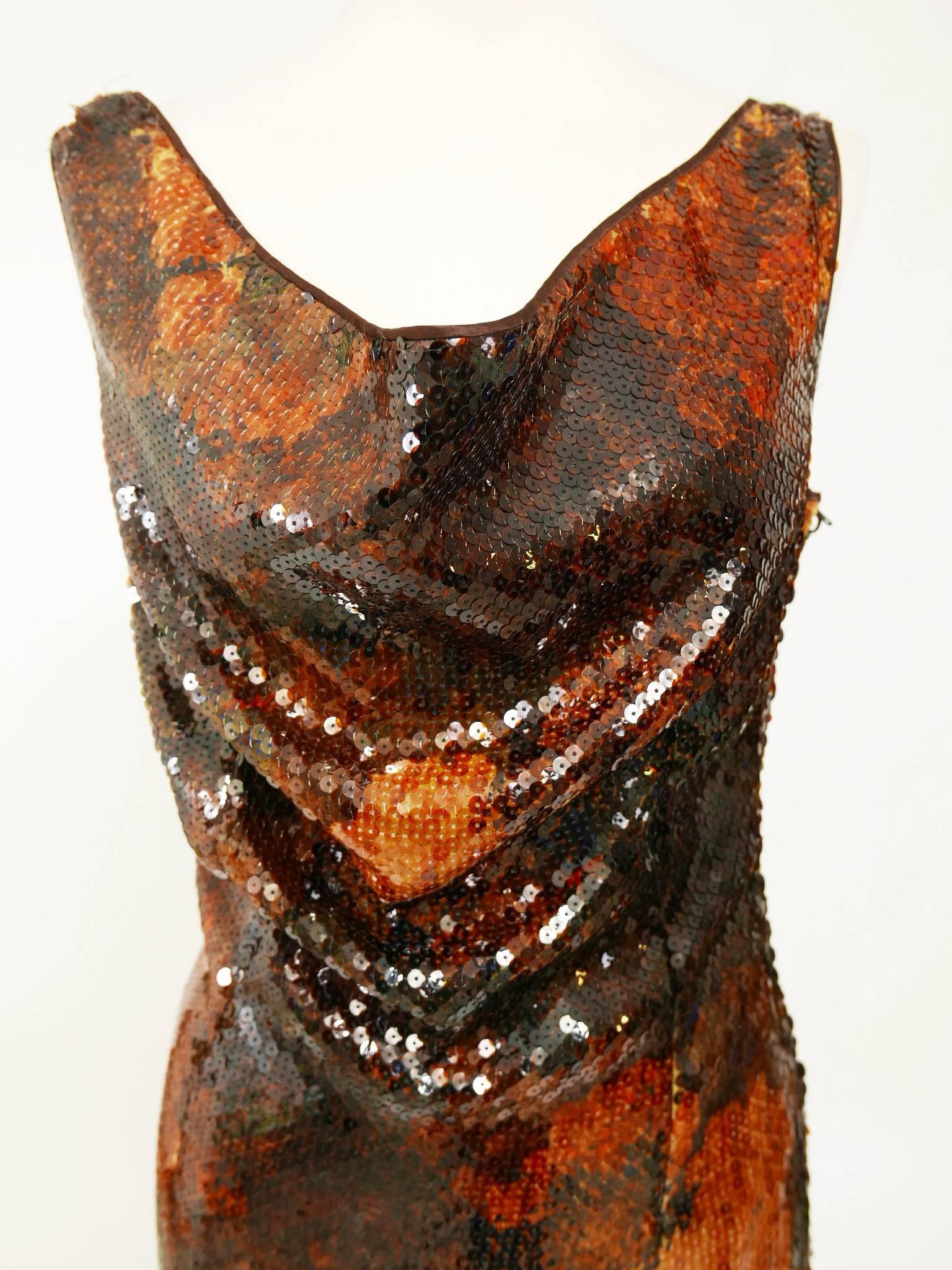 Women's 1990s CHRISTIAN DIOR by John Galliano Sequins Evening Long Dress For Sale
