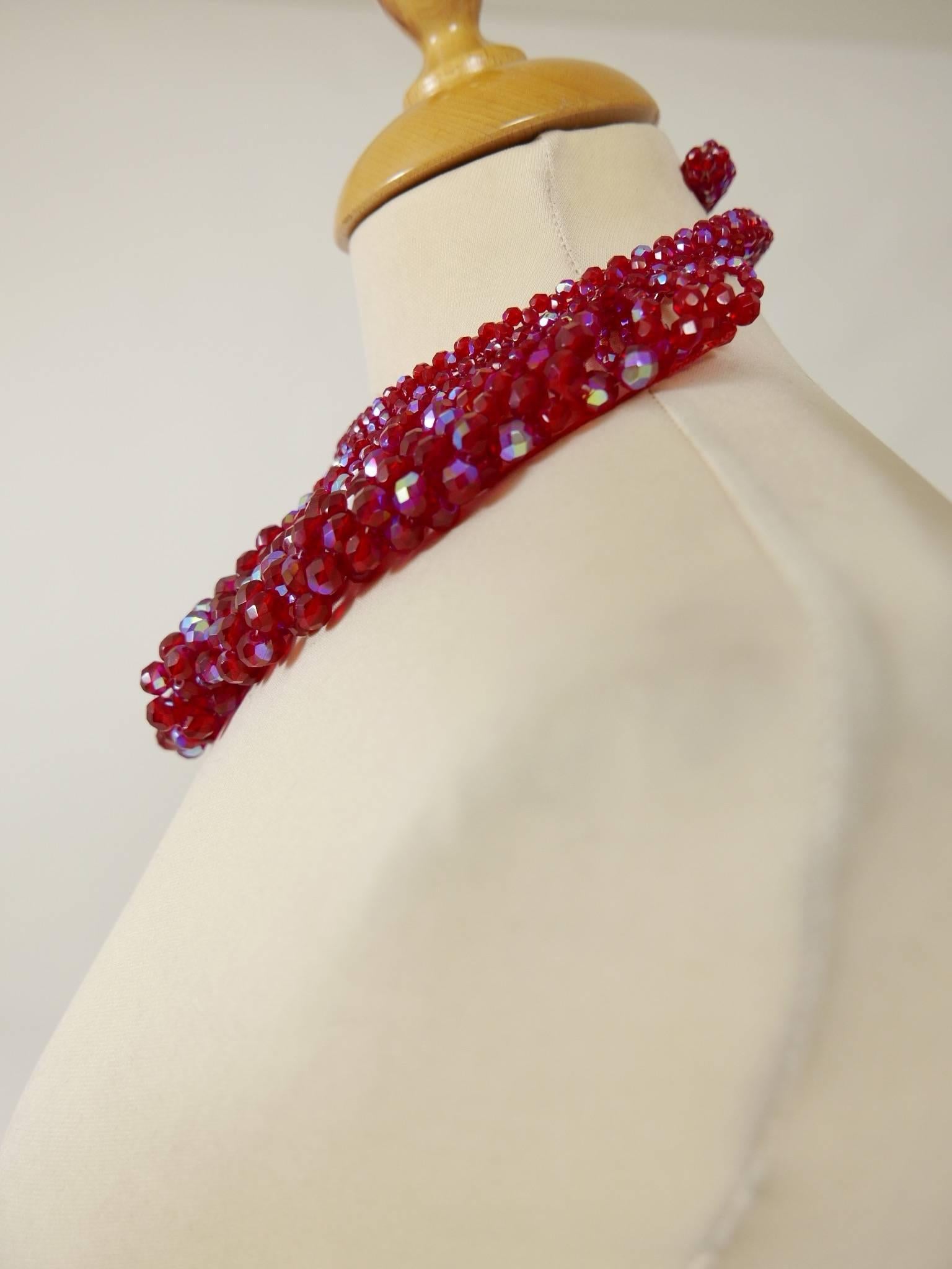 COPPOLA e TOPPO Italian Collector's Piece 60s Crystal Faceted Beaded Necklace In Excellent Condition In Milan, Italy