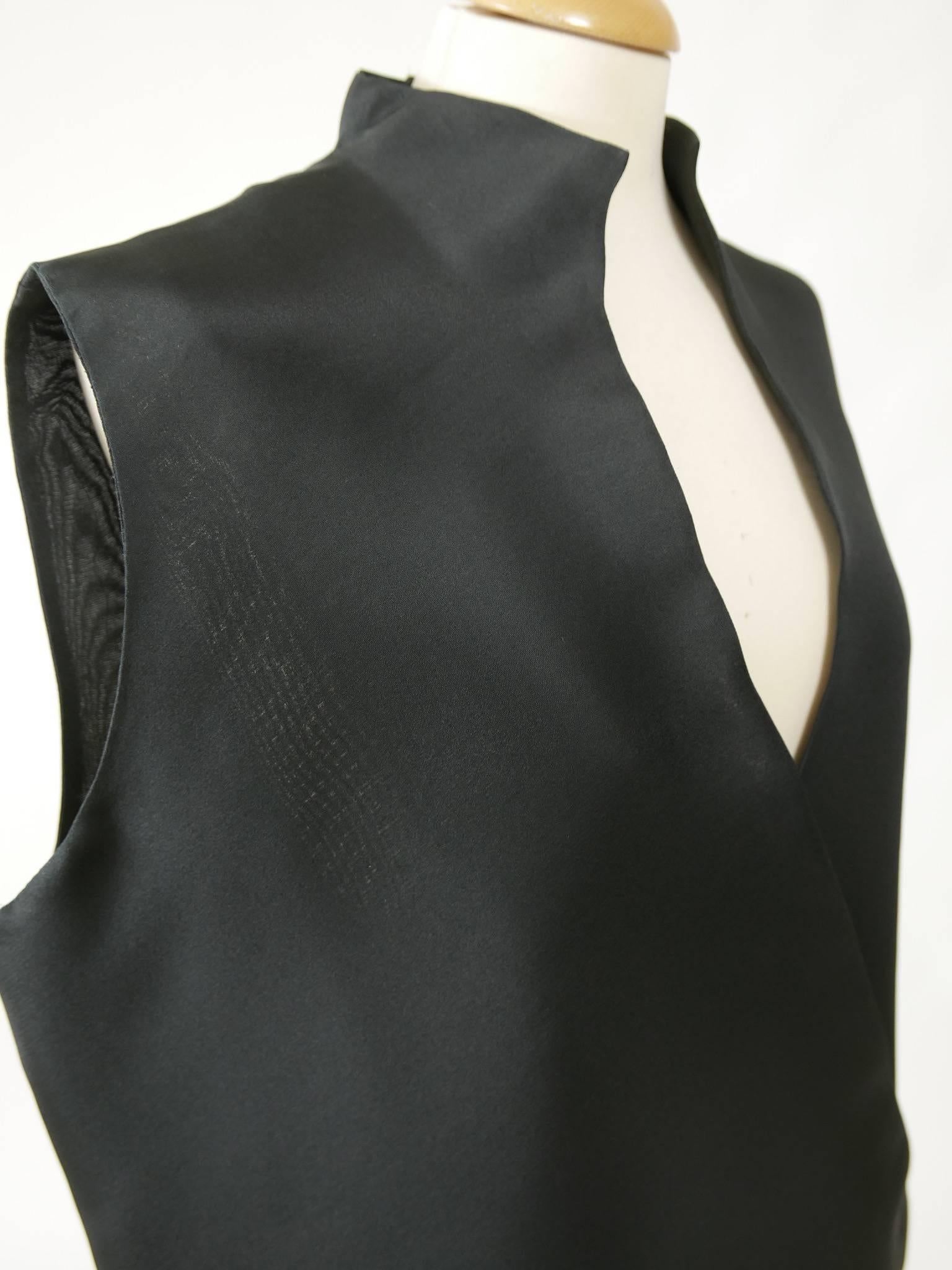 Women's 1990s GIANFRANCO FERRE' Black Minimal Vest For Sale