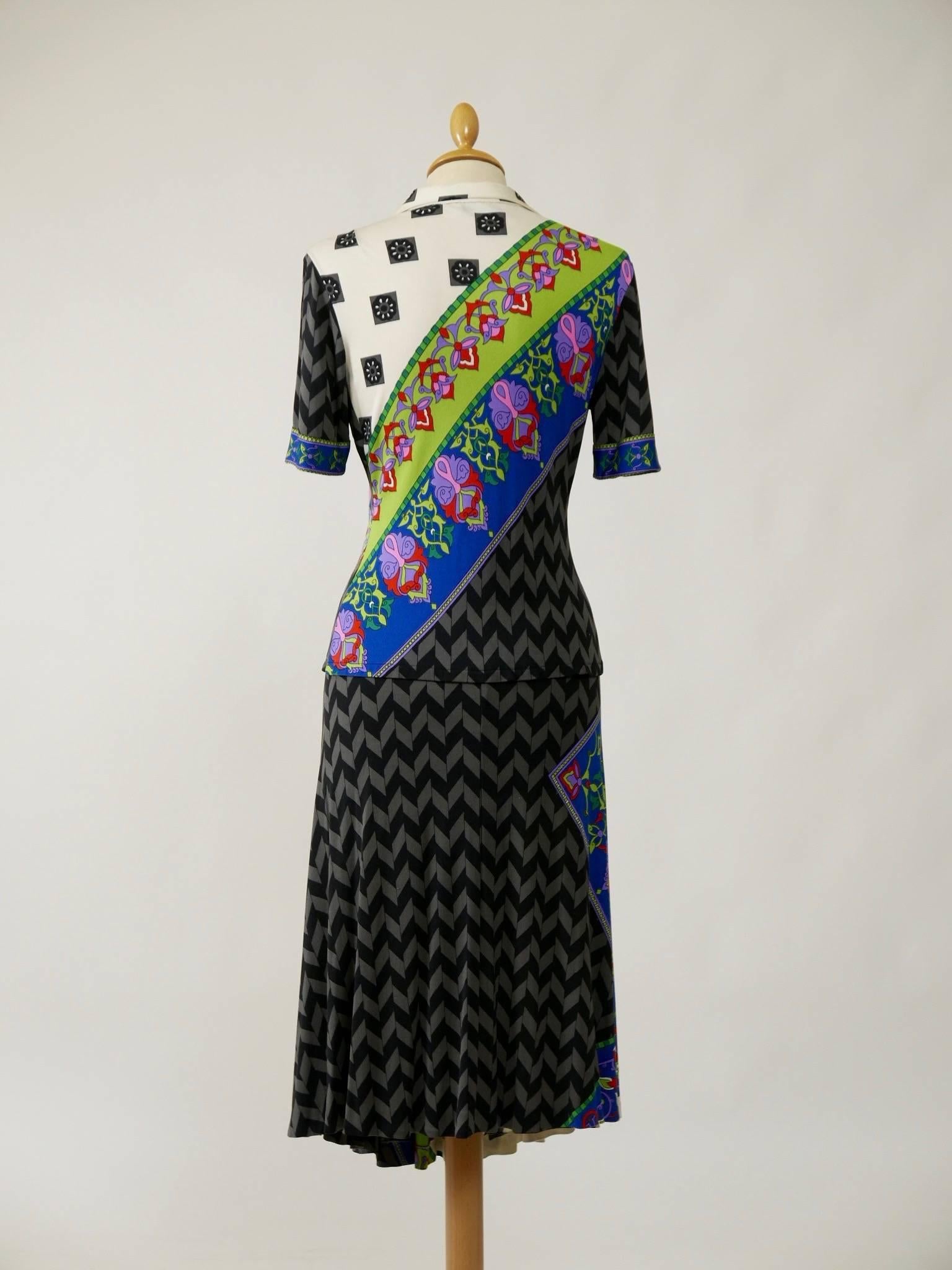 Black 1970s De Parisini Silk Jersey Day Dress