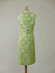1960s Apple Green Beadeds Embroidered Cocktail Mod Dress