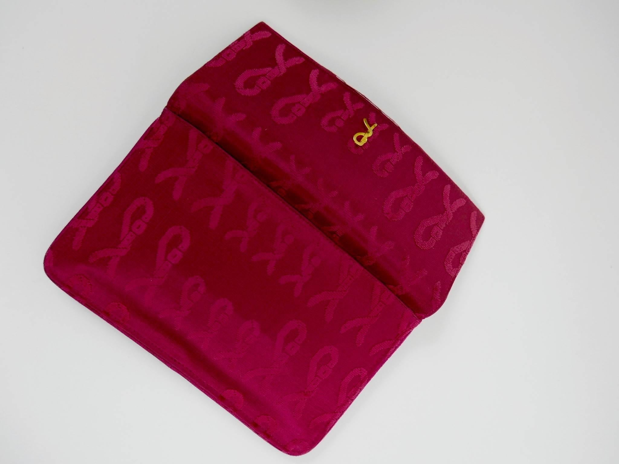 Women's 1960s ROBERTA DI CAMERINO Cherry Red Velvet Clutch Purse