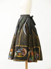 1950s Vintage Handpainted Mexican Full Circle Skirt