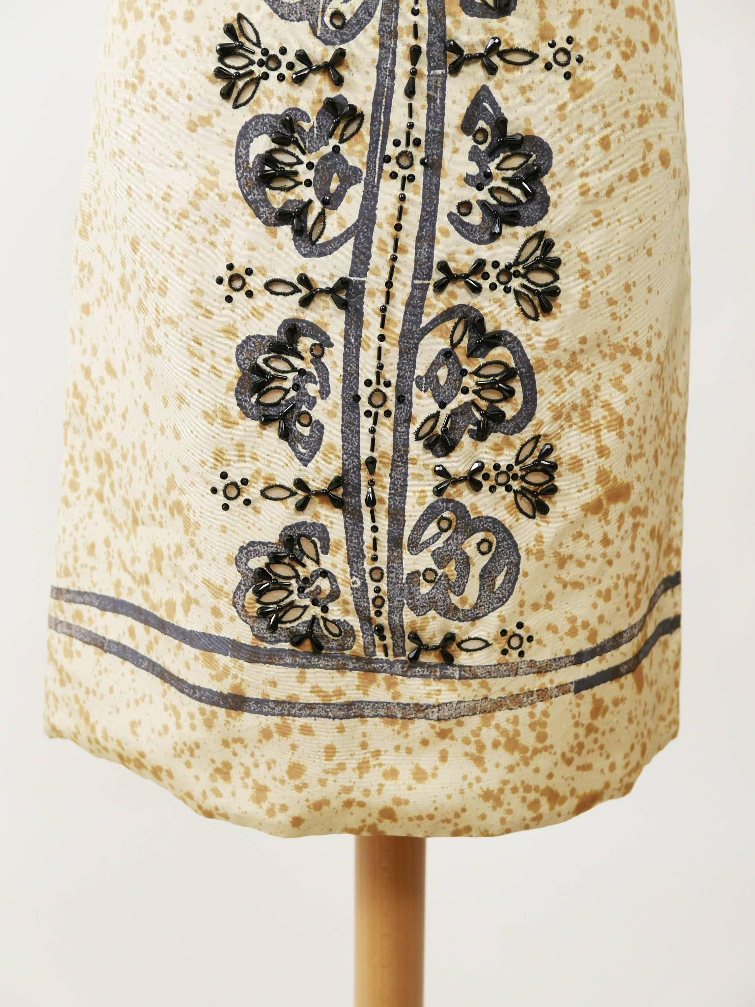 Women's PRADA Arabesque Print Embroidered Dress For Sale
