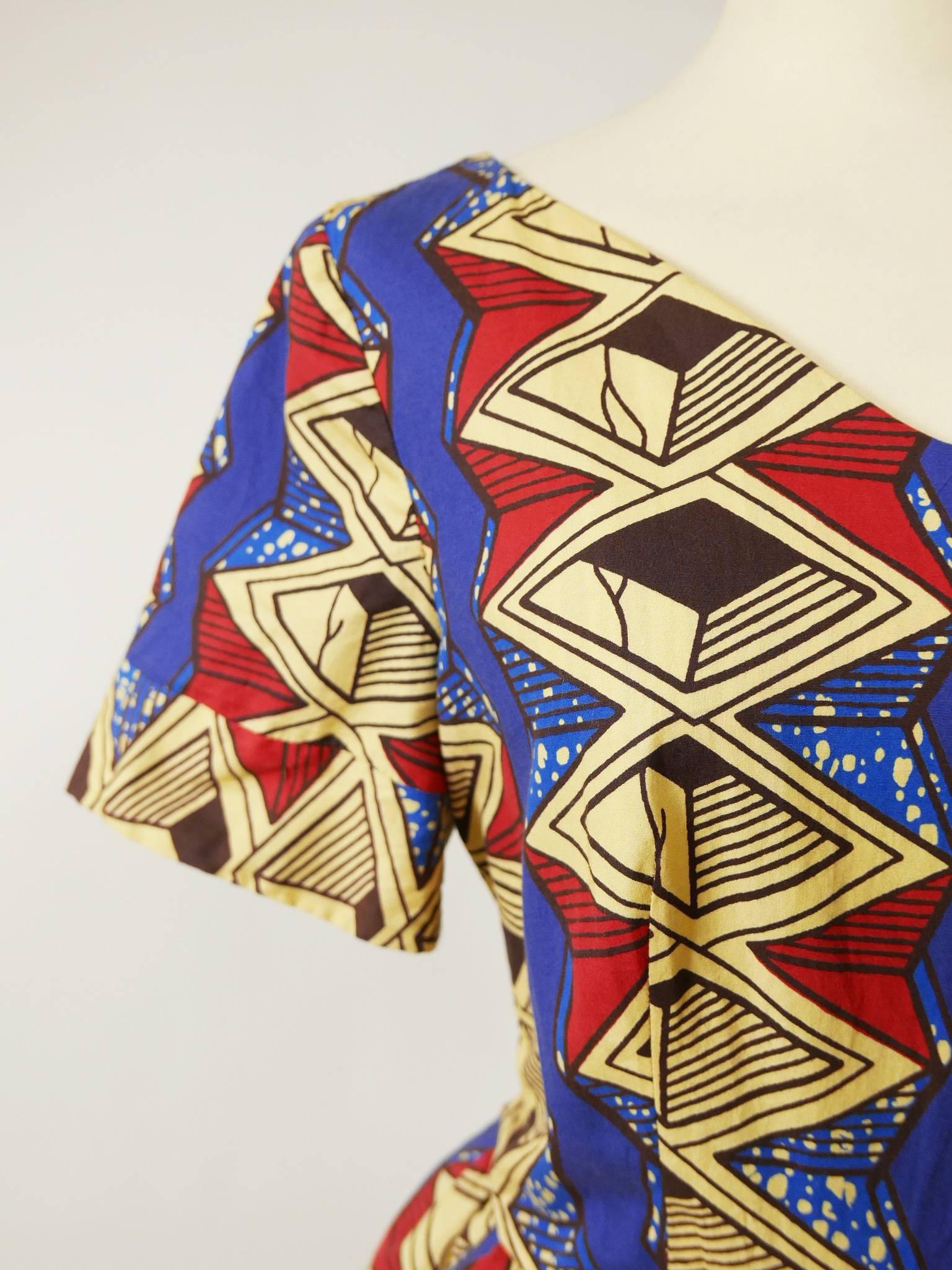 STELLA JEAN Colourful Ethnic Print Cotton Dress 1