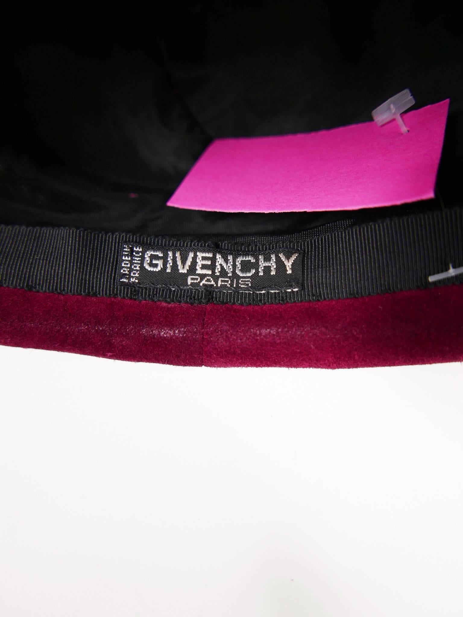 Women's 1960s GIVENCHY Suede Pillbox Hat