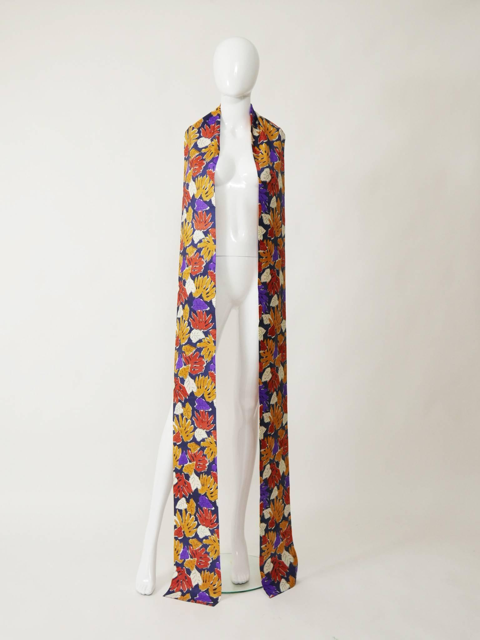 1980s SAINT LAURENT Rive Gauche Floral Print Puffed Sleeves Blouse  3