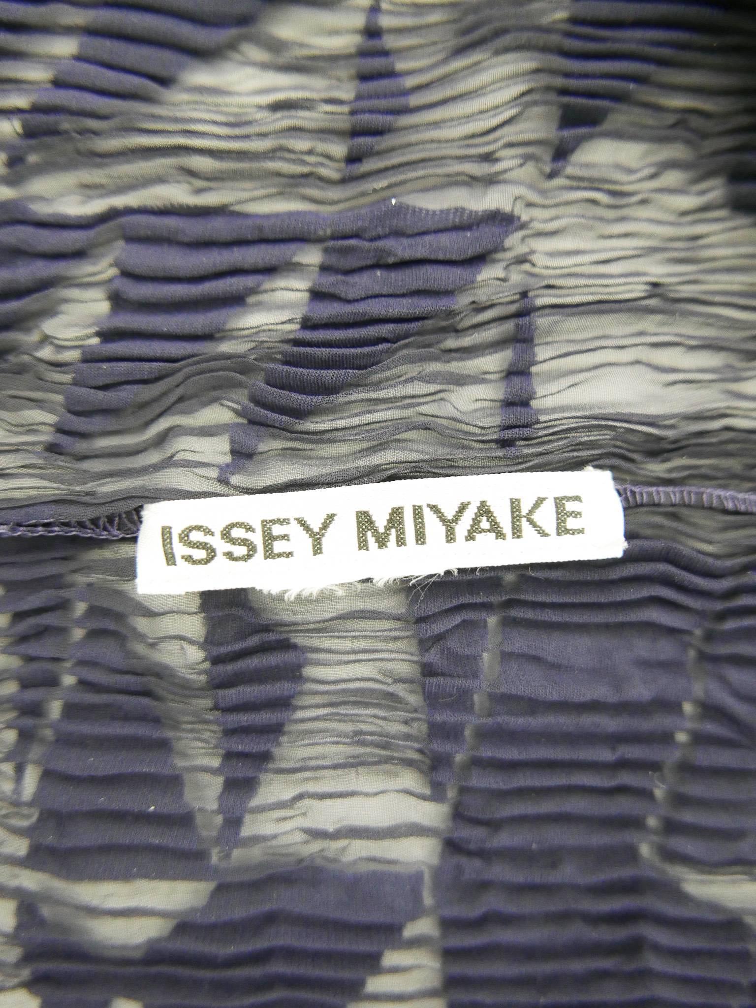 ISSEY MIYAKE Blue Shawl Collar Sheer Shirt 3