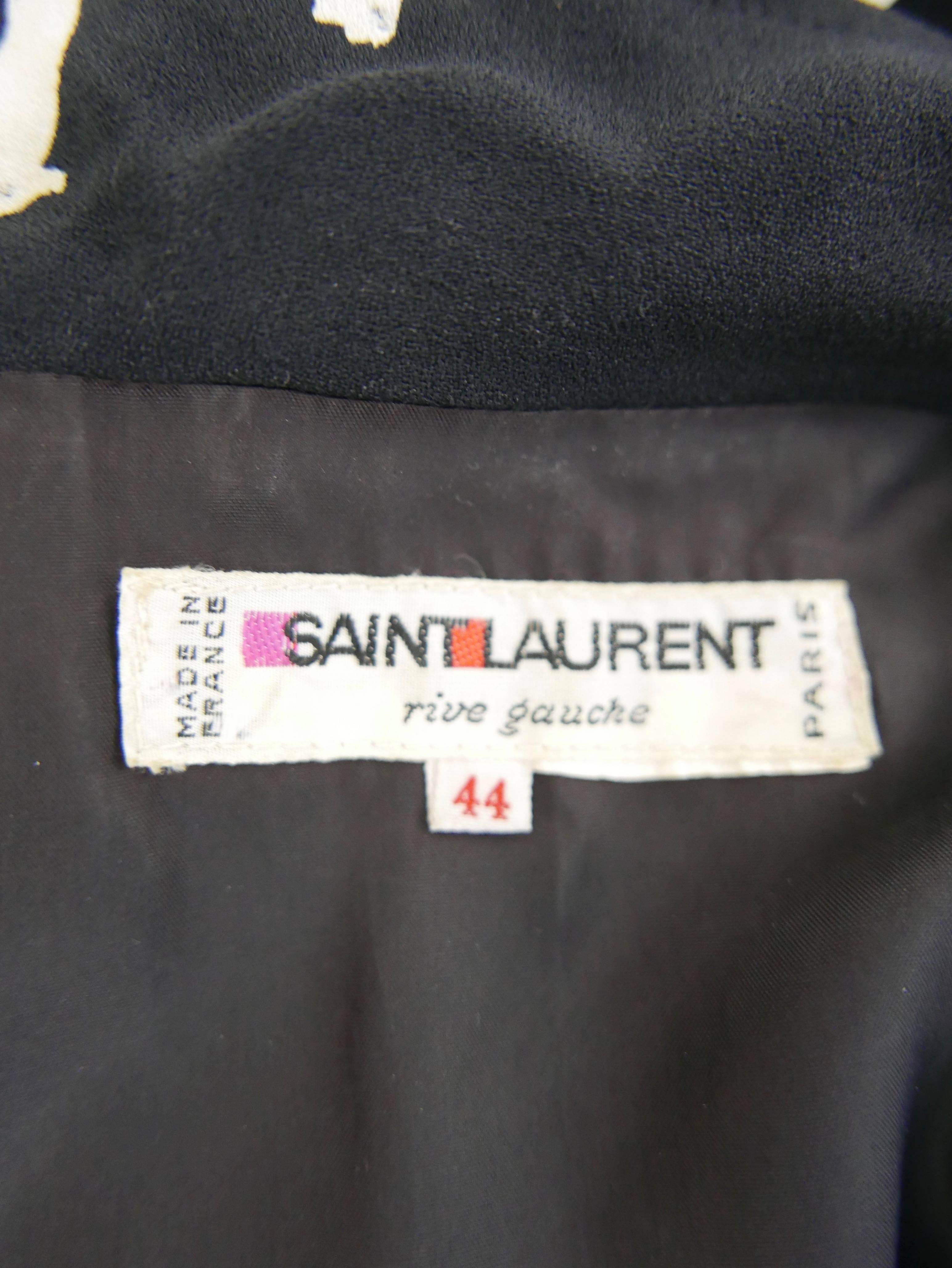 1980s SAINT LAURENT Rive Gauche Novelty Print Dress 1