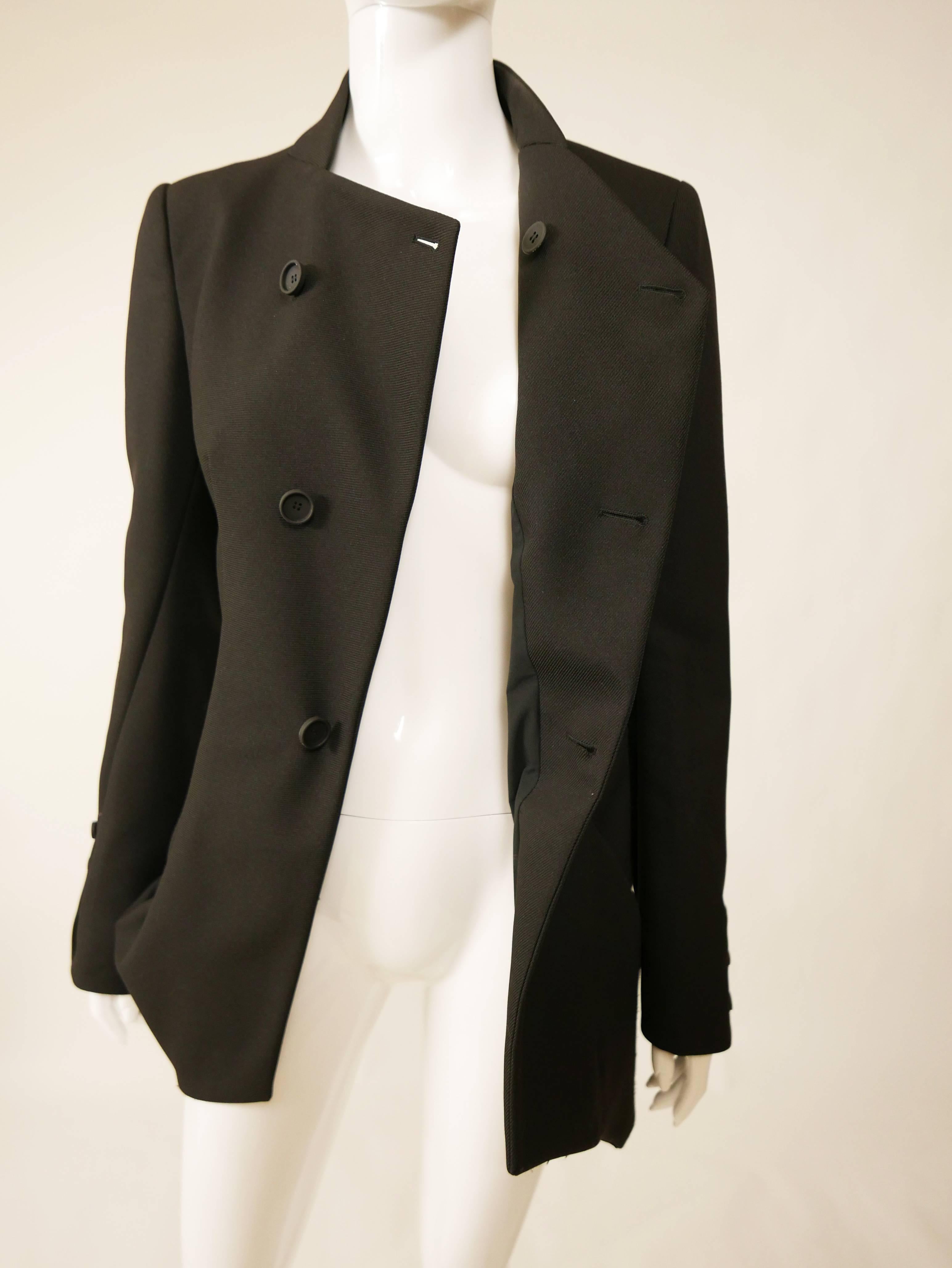 BALENCIAGA Black Asymmetric Blazer Jacket 1
