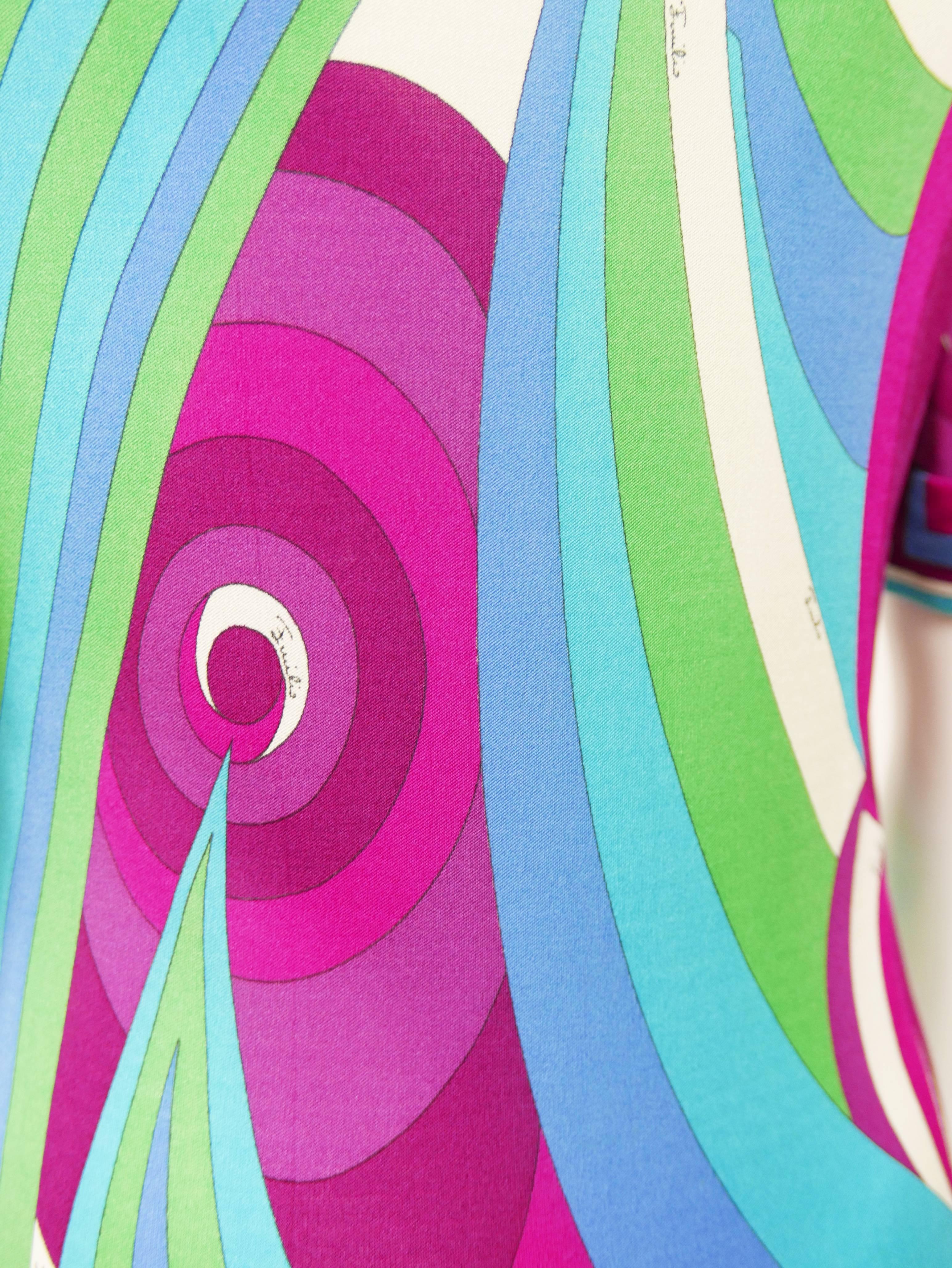 1970s EMILIO PUCCI Colorful Jersey Day Dress 2