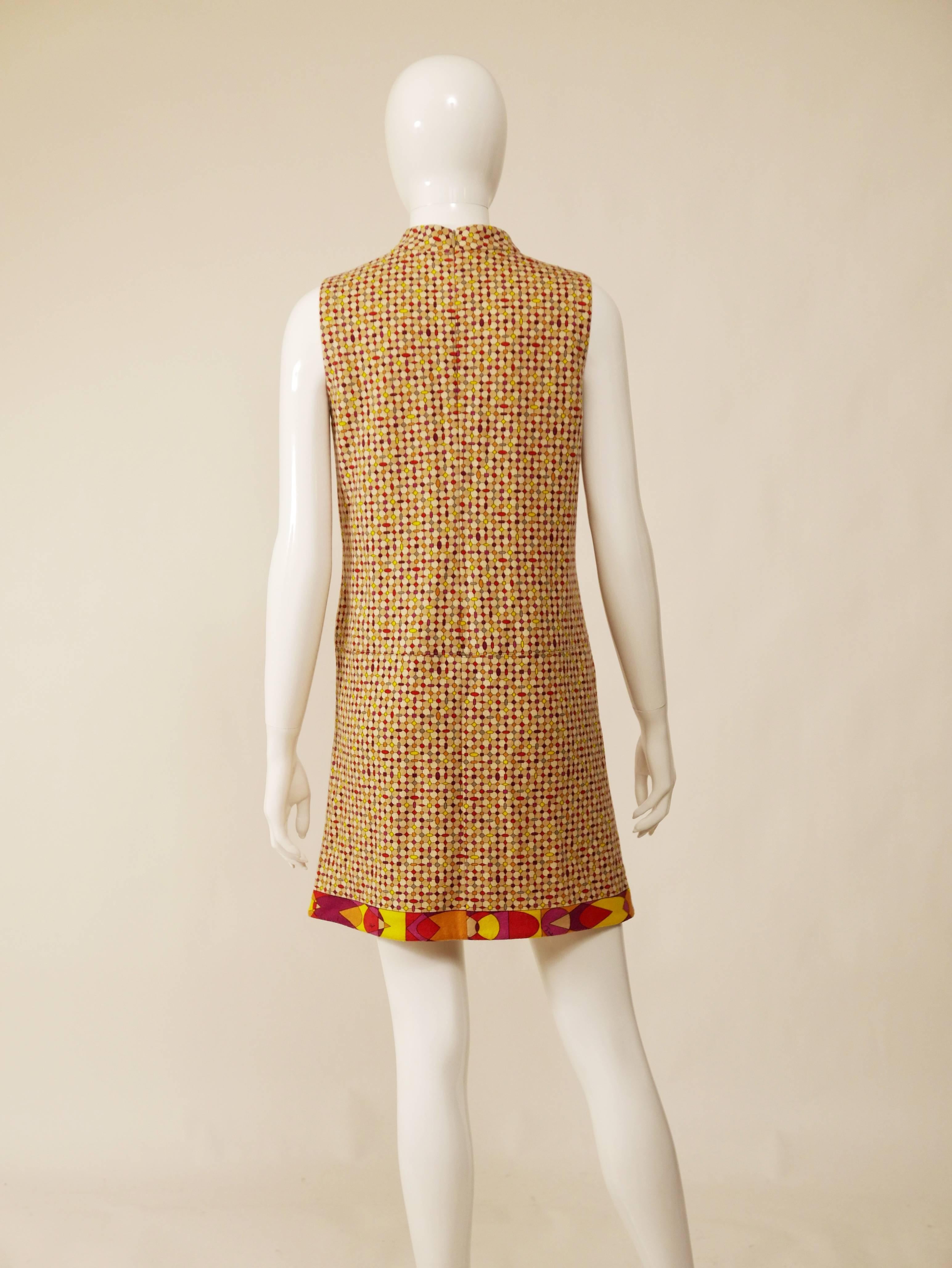 EMILIO PUCCI Wool Mini Mod Dress In Excellent Condition In Milan, Italy