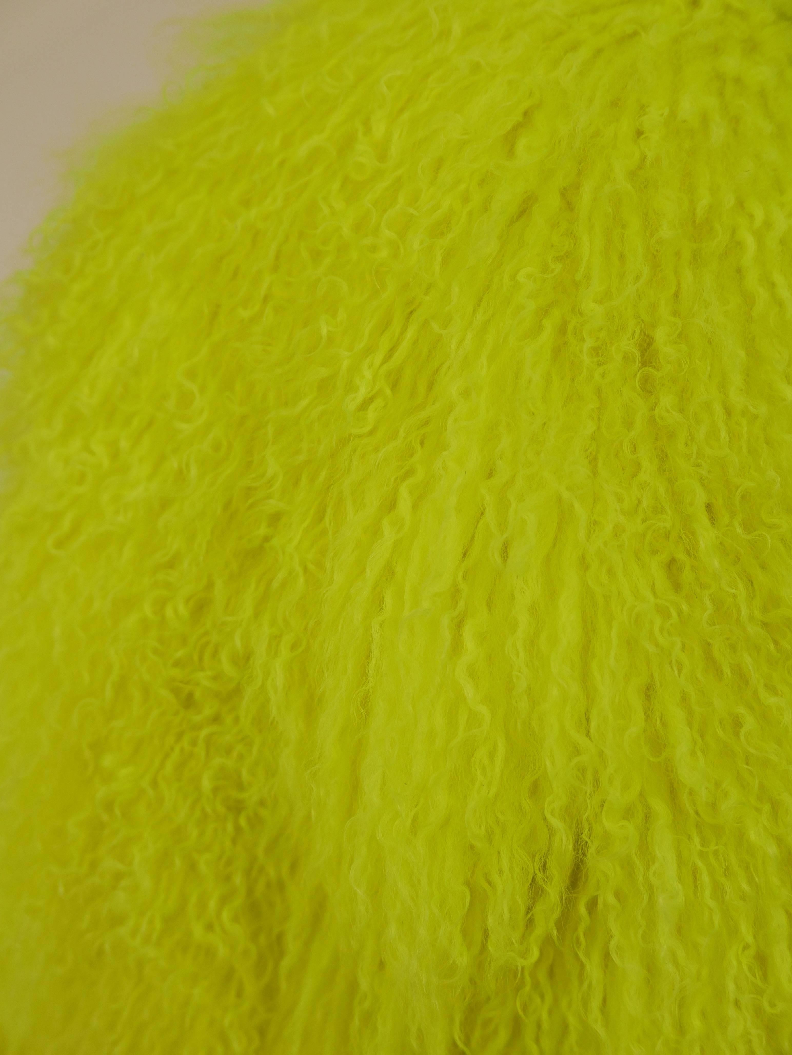 Women's KRIZIA Yellow Mongolia Fur Bolero Jacket New w/tag For Sale