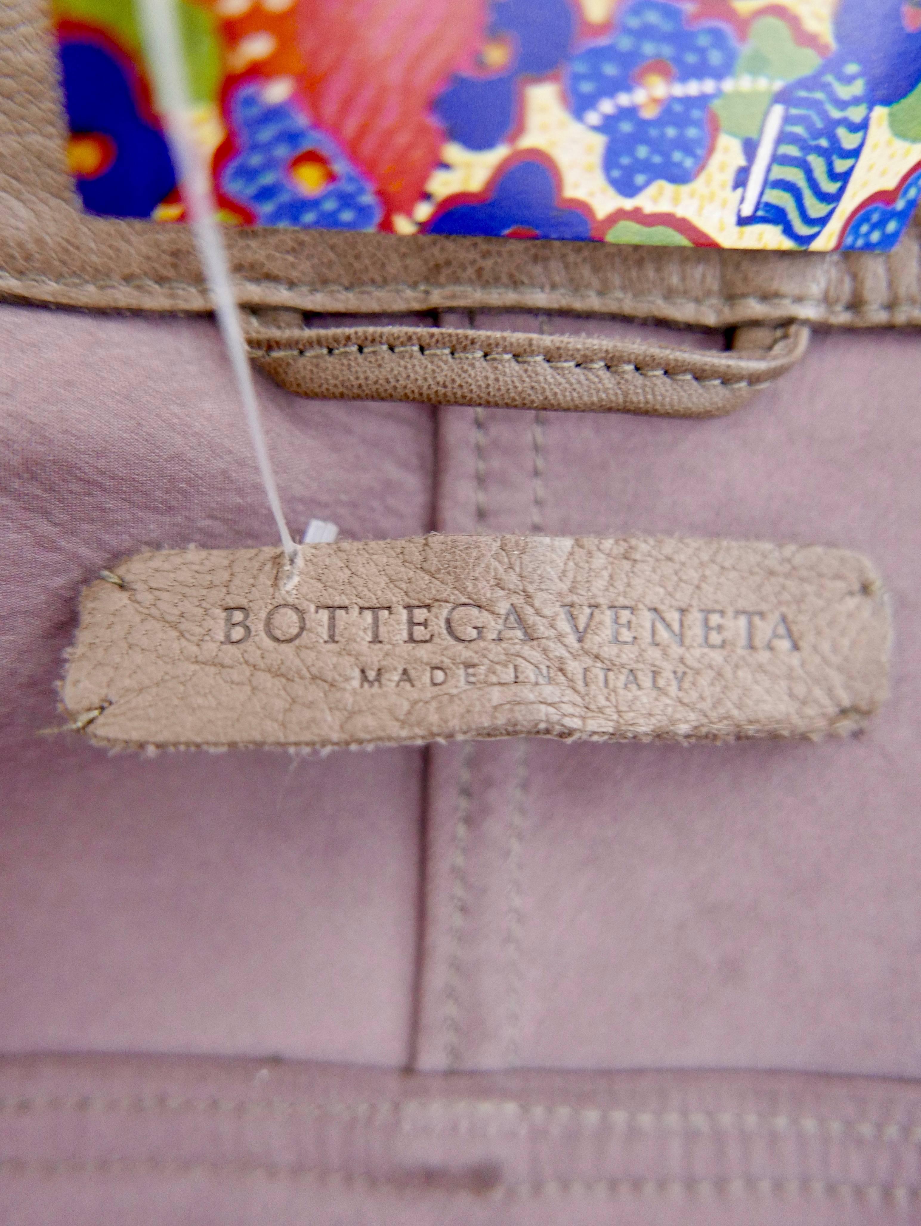 BOTTEGA VENETA Brown Leather Jacket For Sale 2