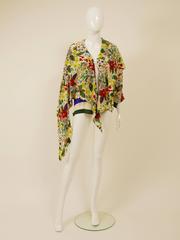 1980s Gianni Versace Floral Stripes Silk Blouse