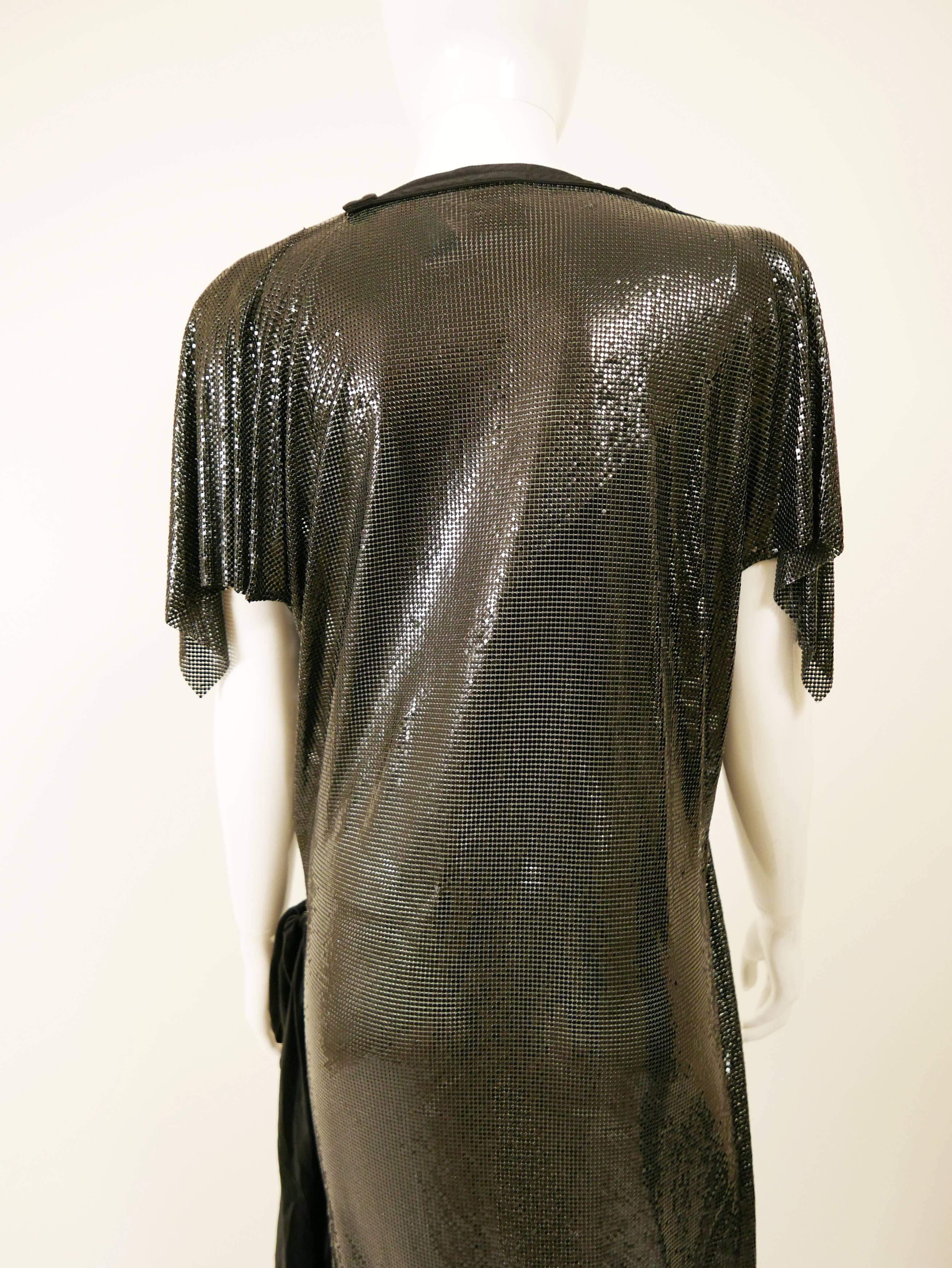1980s GIANNI VERSACE Black Mesh Asymmetric Dress 2