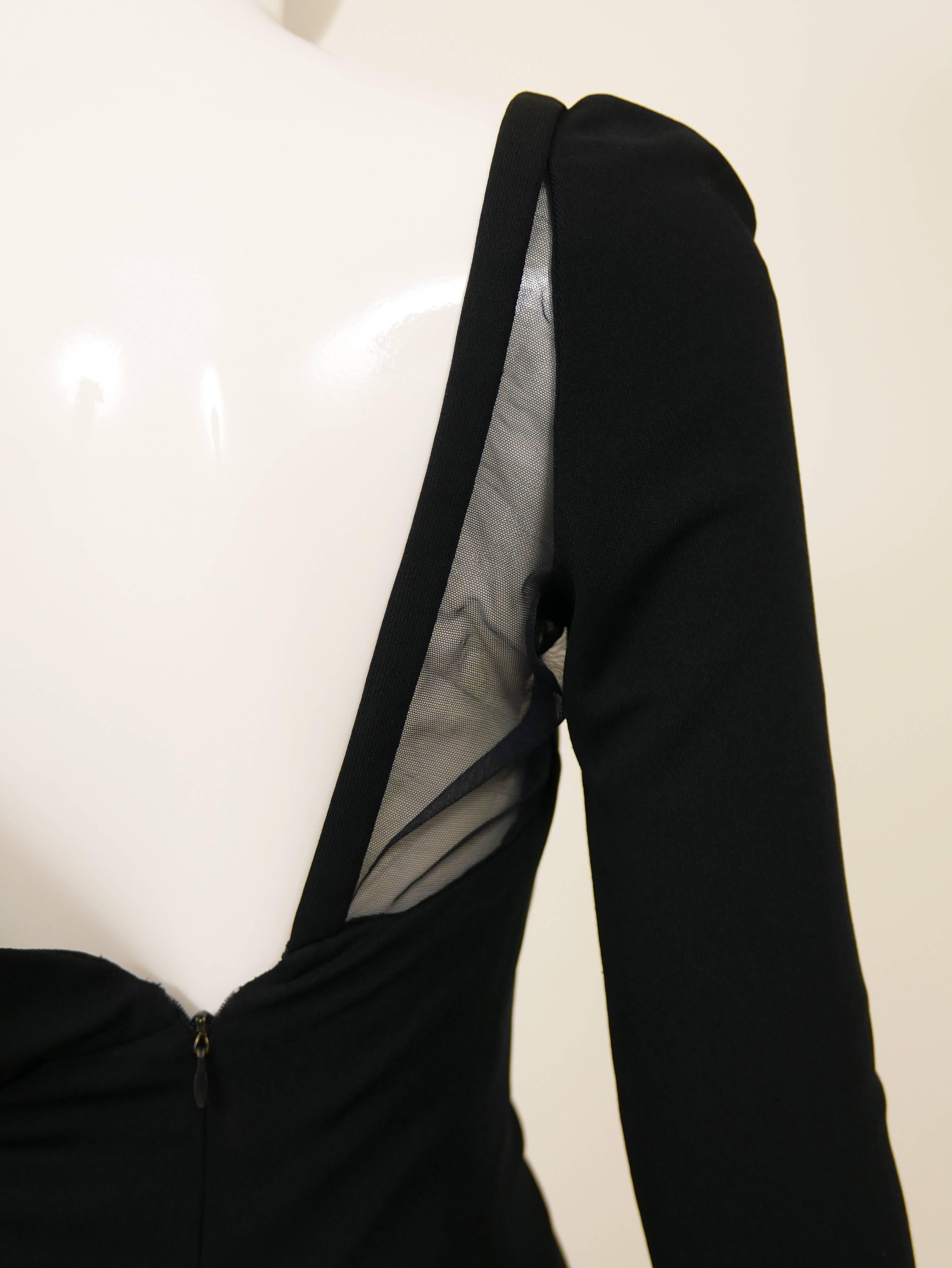 1980s GIANNI VERSACE Black Long Asymmetric Dress 2
