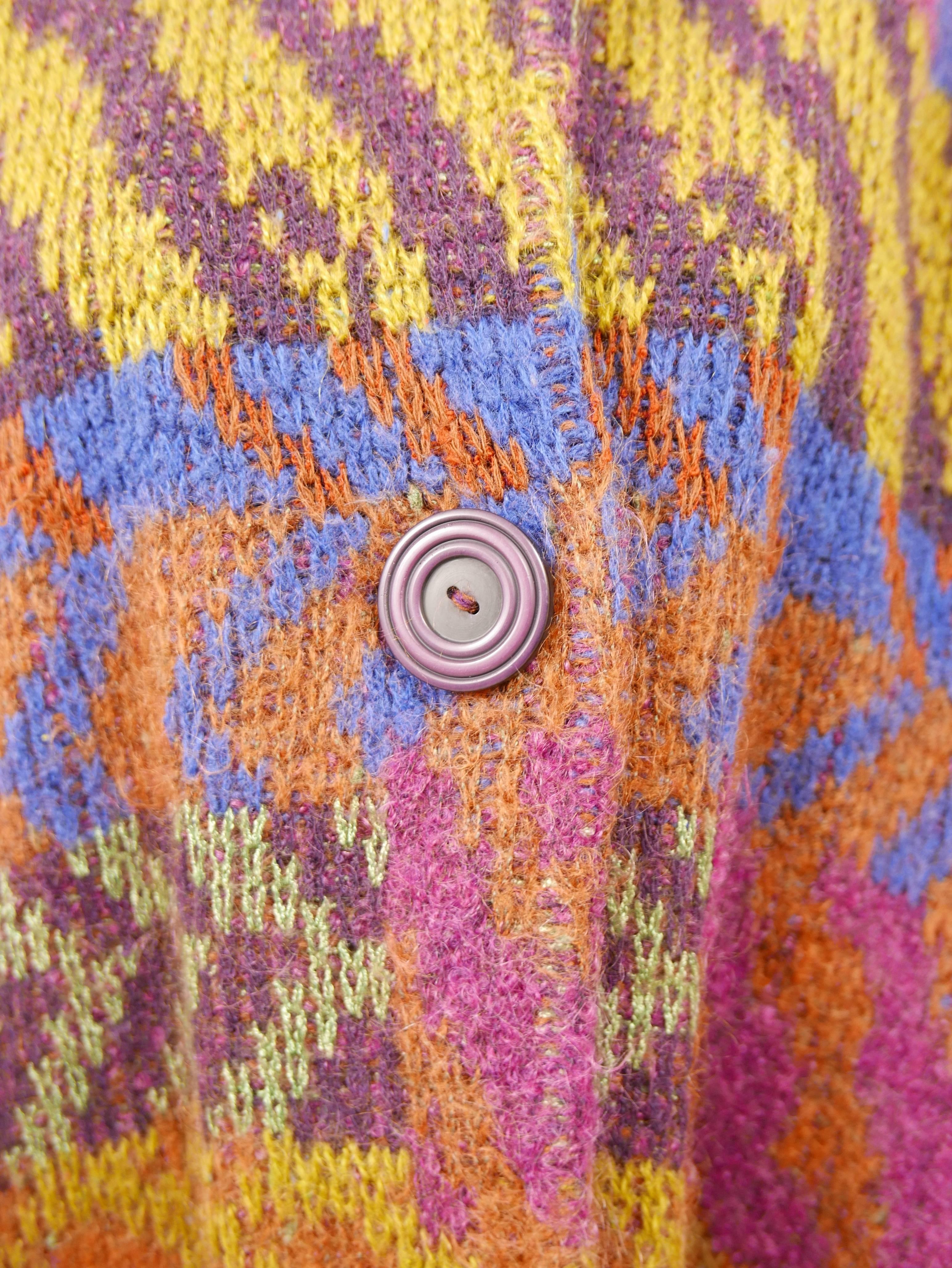 1980s MISSONI Knitted Wool Oversize Sweater Jacket In Good Condition In Milan, Italy