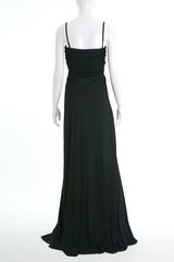 1970s SORELLE CHIOSTRI Couture Black Long Evening Dress
