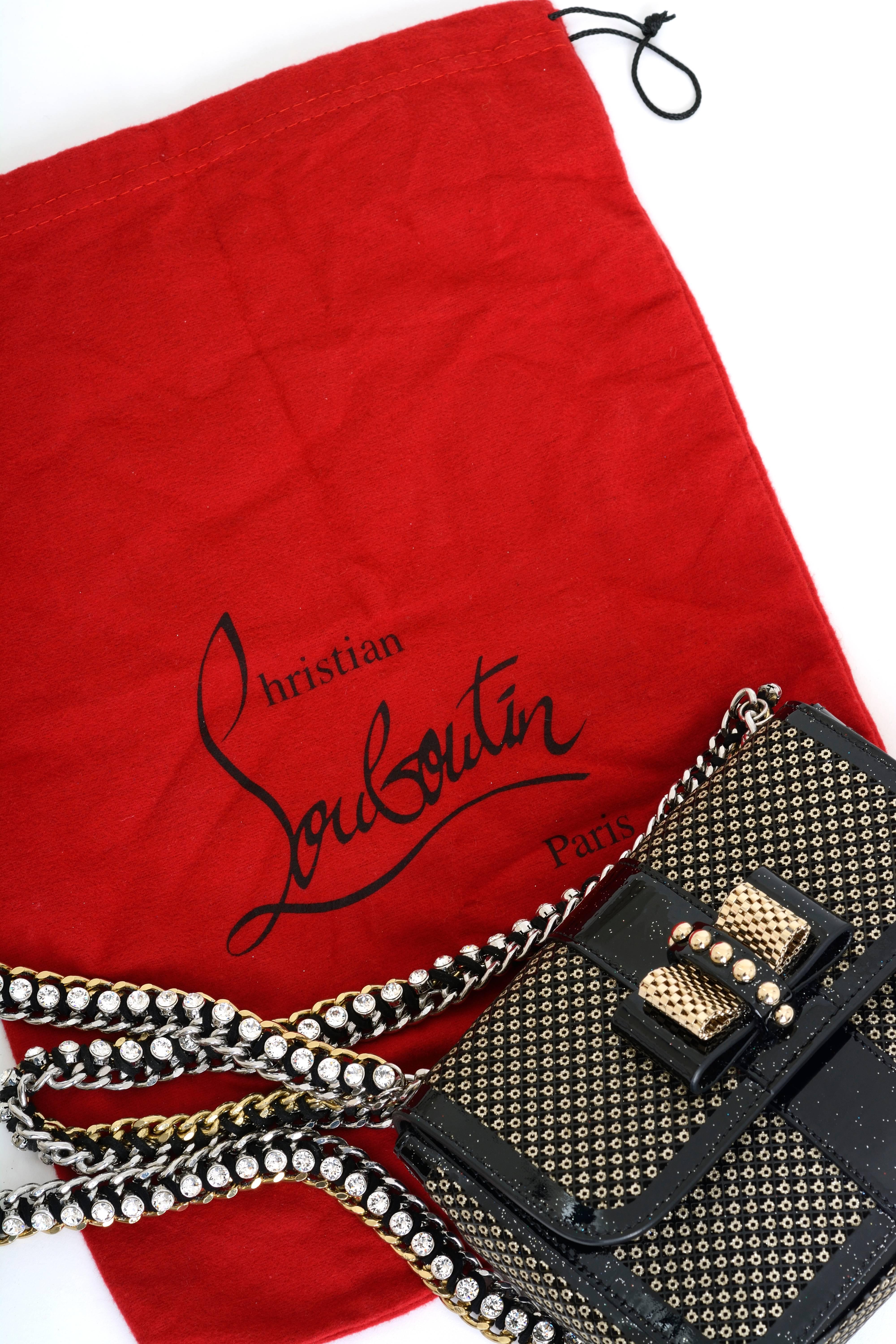 Women's Christian Louboutin Sweet Charity Backpack Crystal Embellished Mini